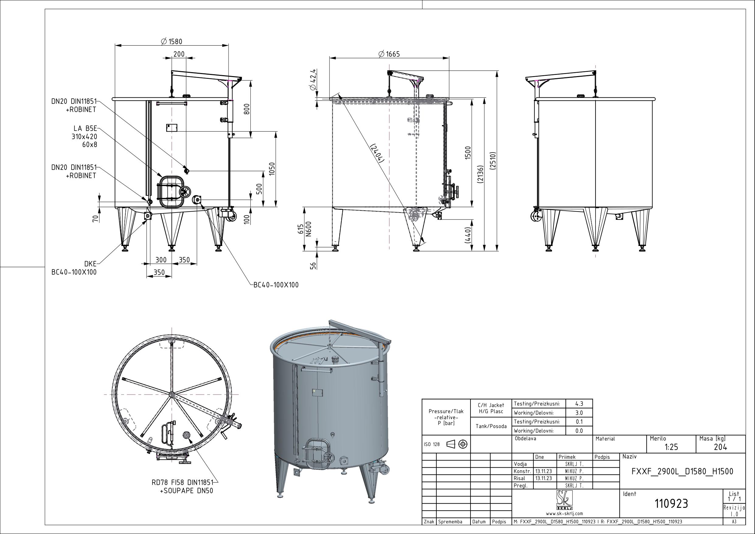 Storage tank with floating lid