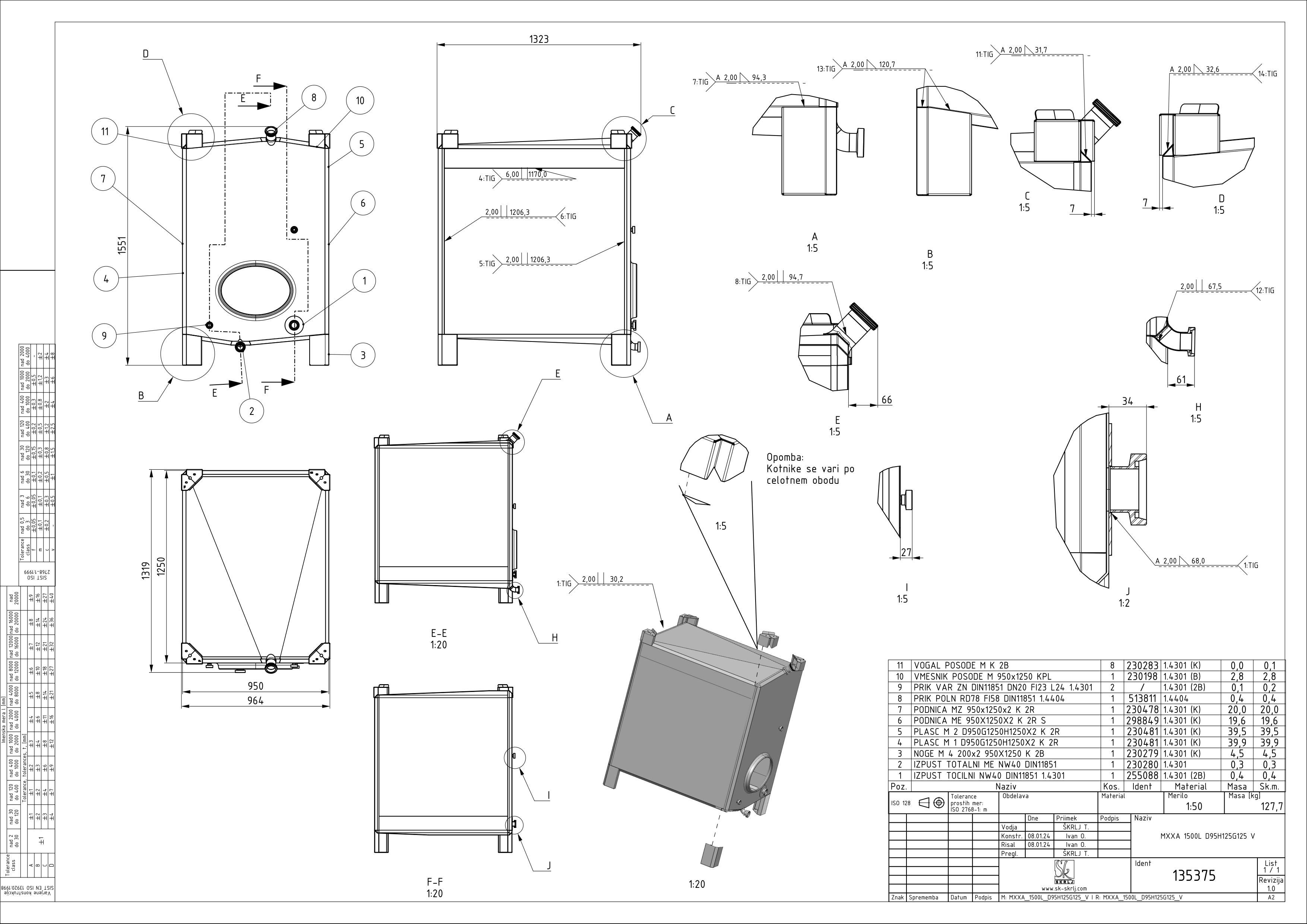 Small rectangular storage tank