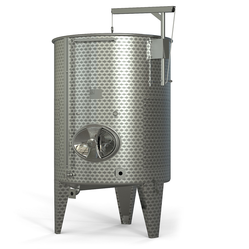 Storage tank with floating lid and double jacket