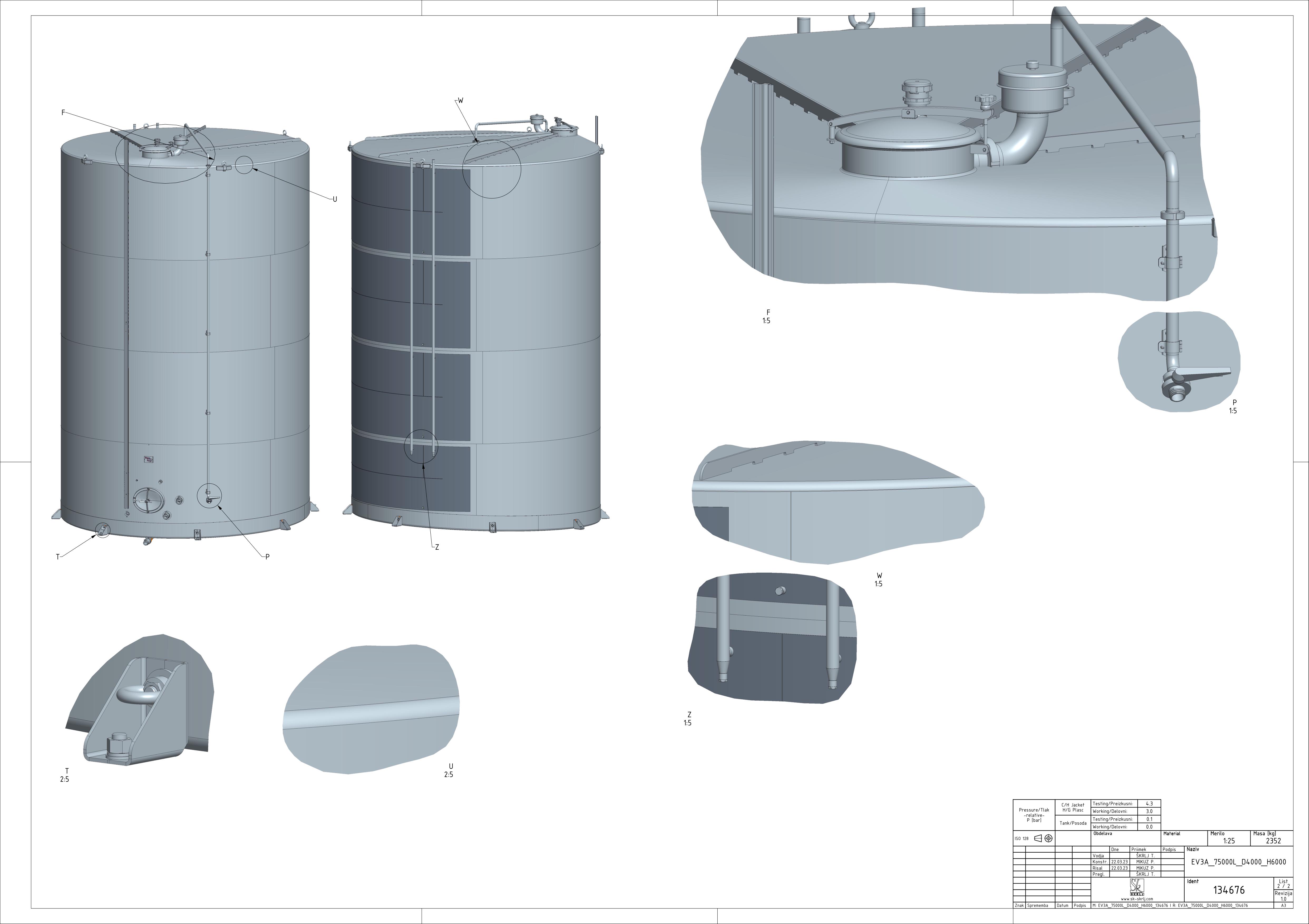 Classic storage tank with double jacket