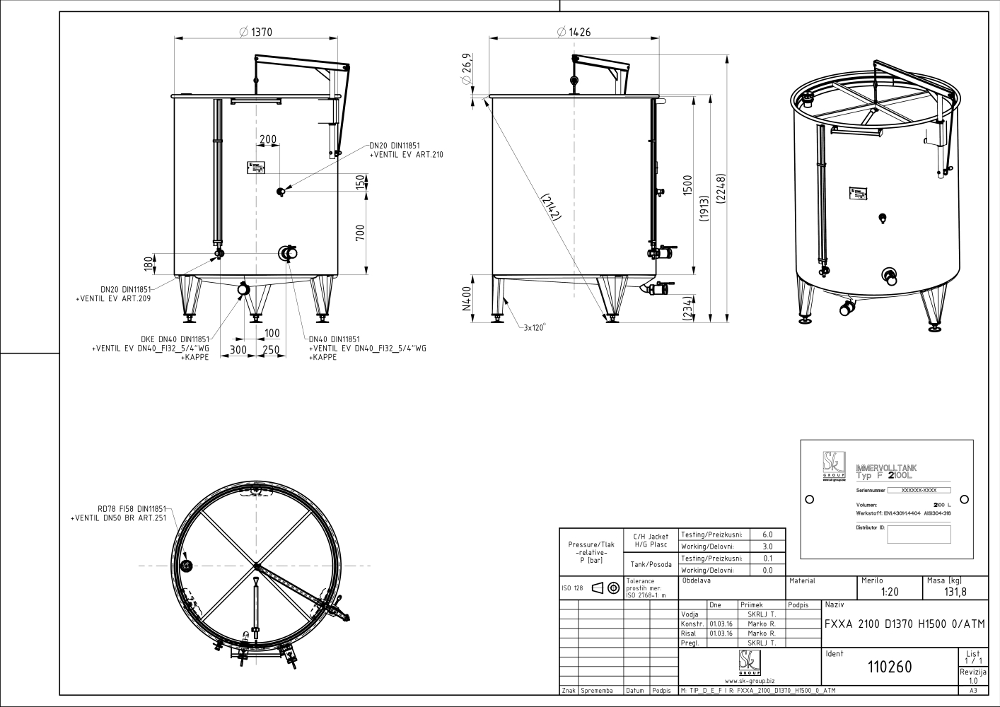 Storage tank with floating lid