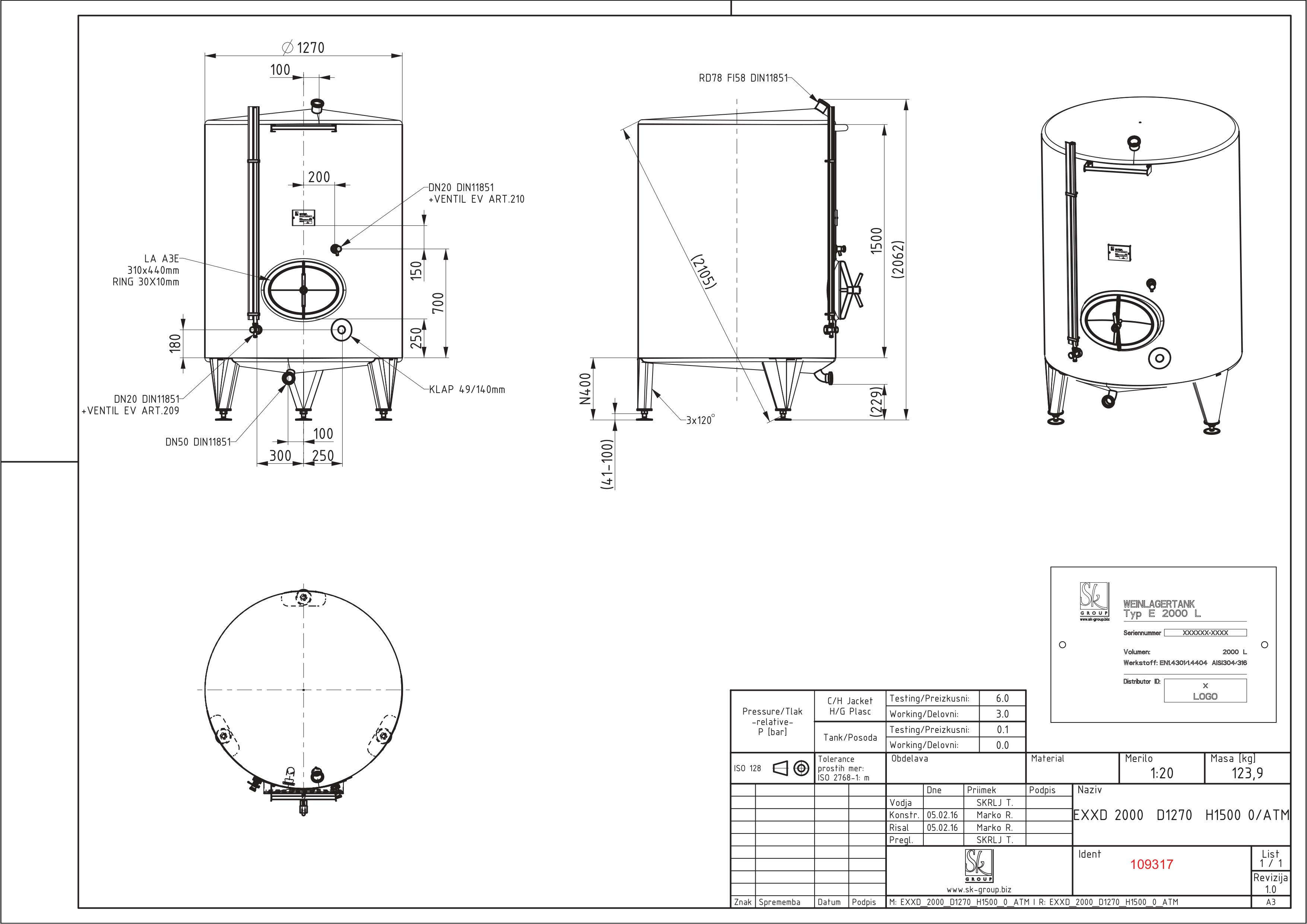 Classic storage tank
