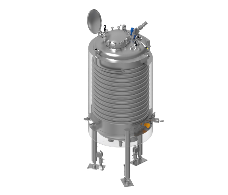 Vertical vessel with temperature control