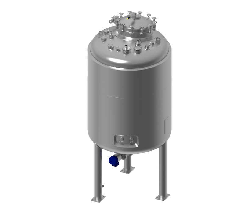Vertical vessel with temperature control