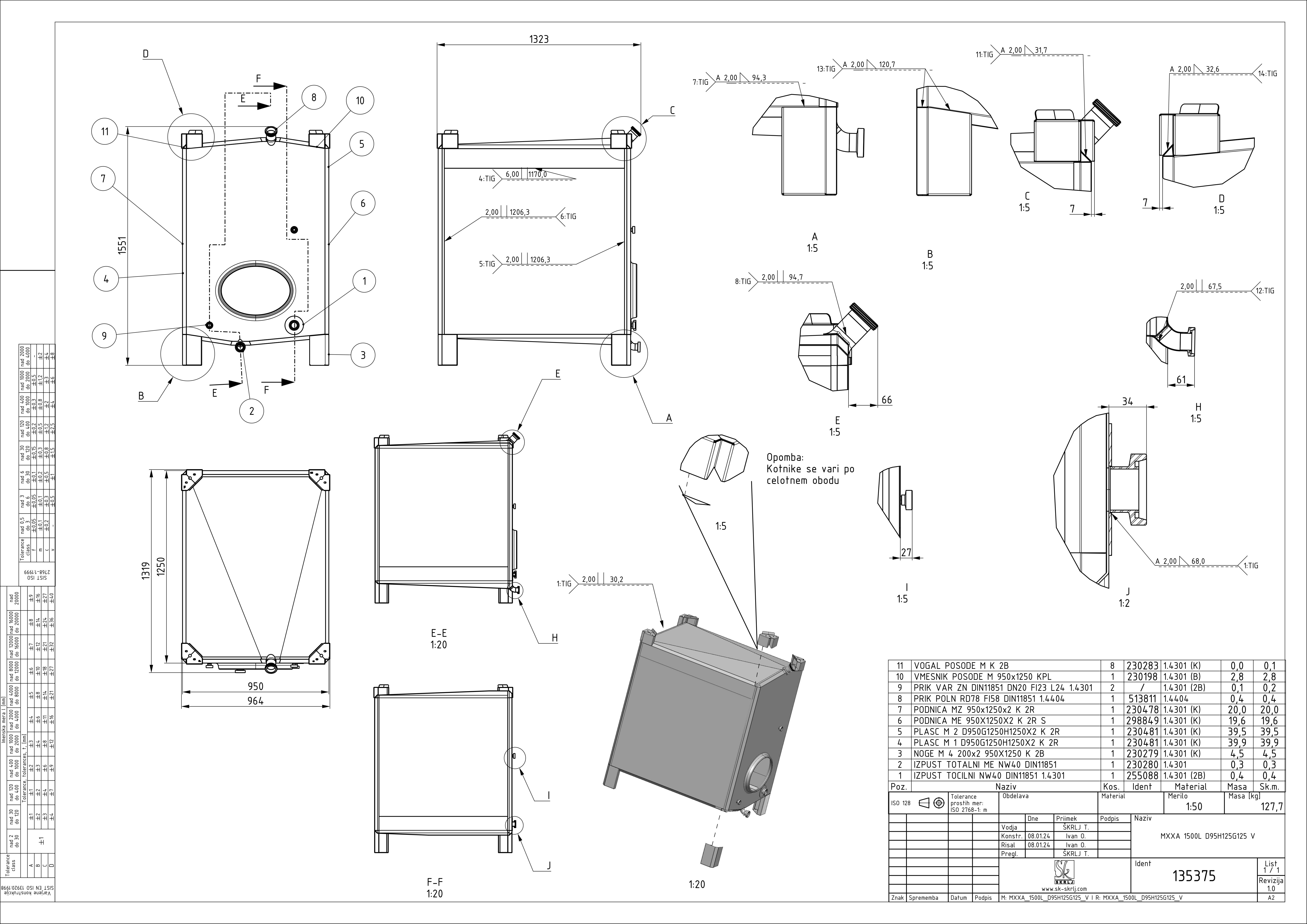 Small rectangular storage tank