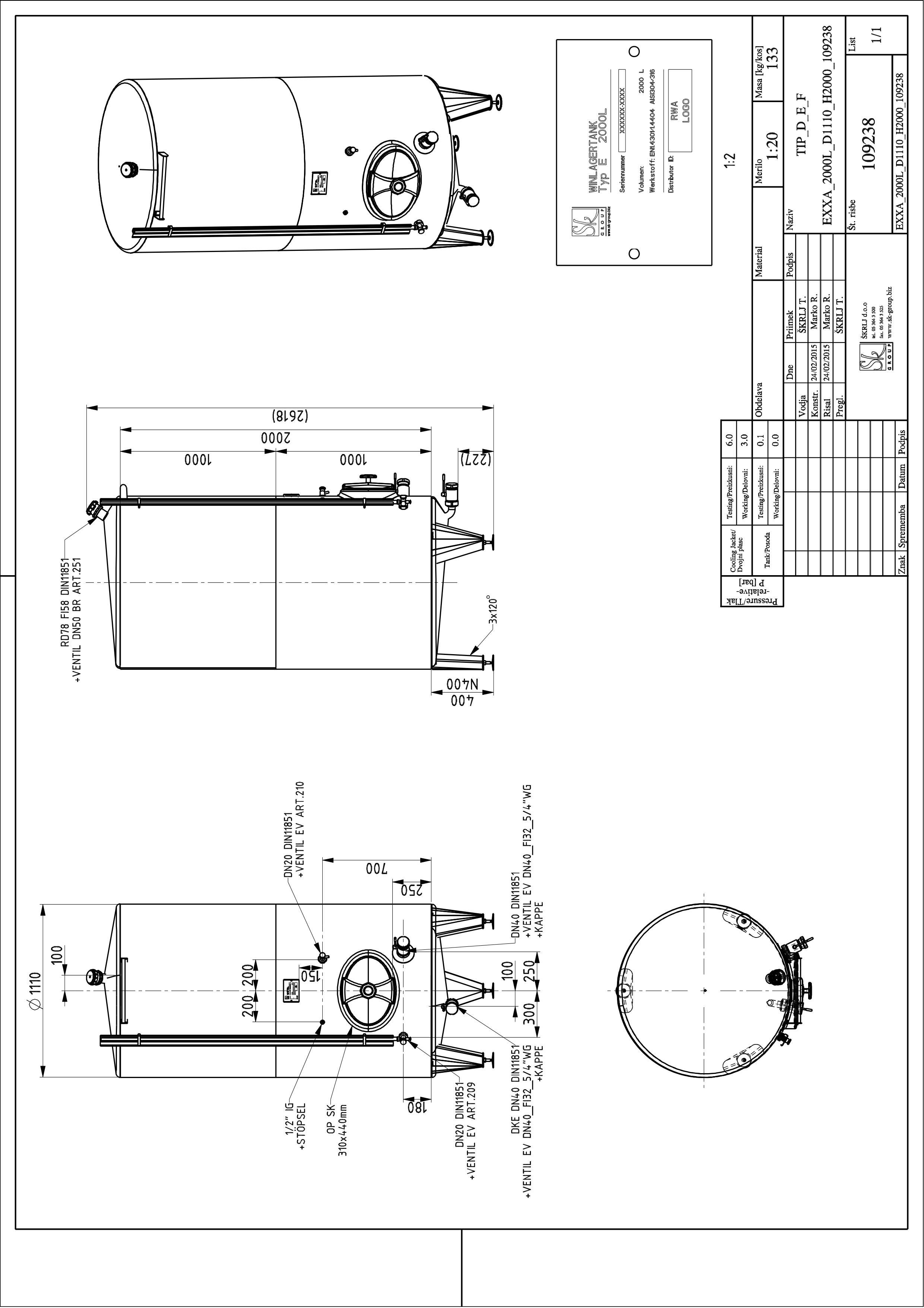 Classic storage tank