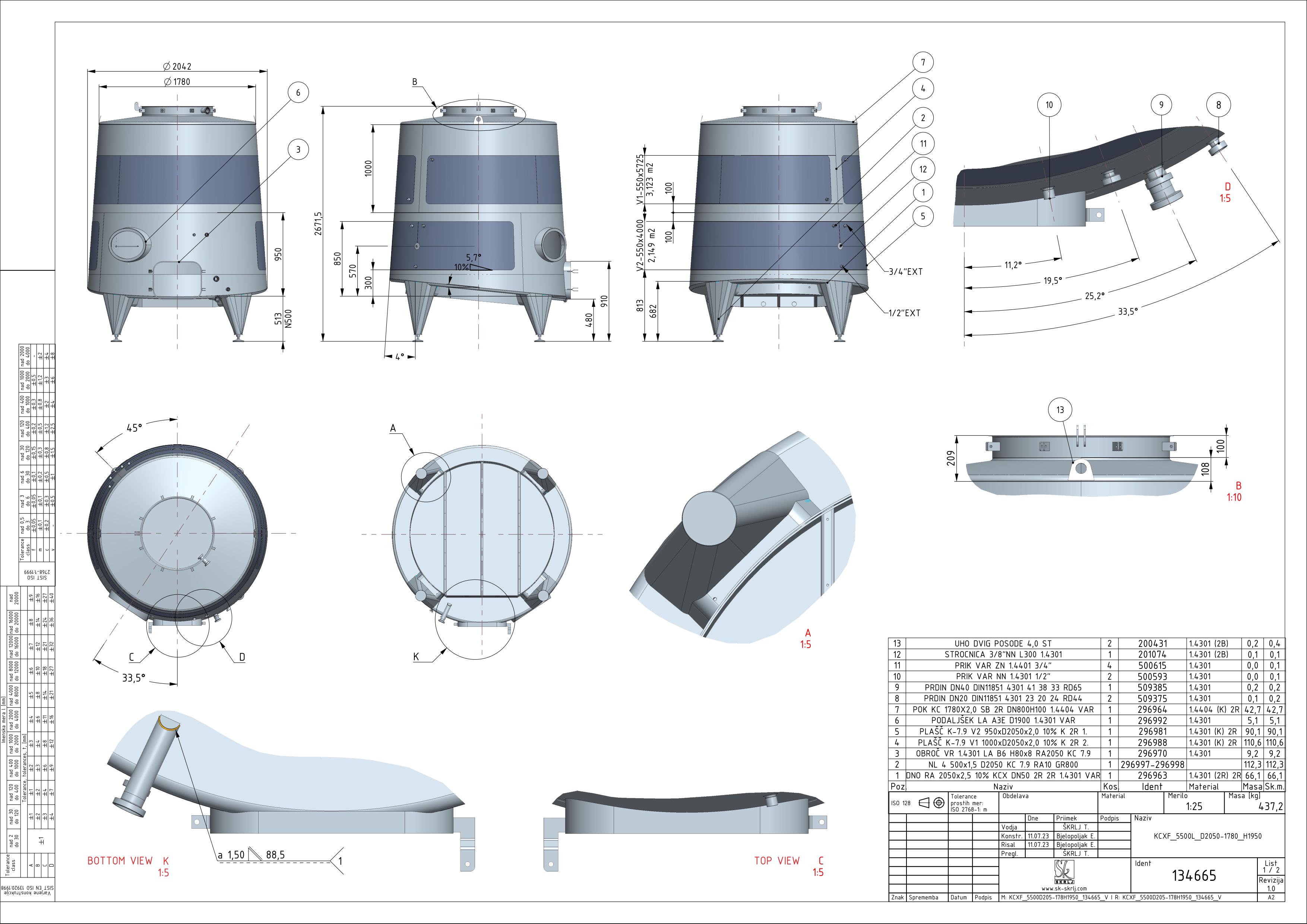 Cone-shaped fermenter KCX