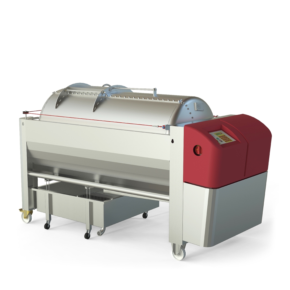 Pneumatic press type PST - closed pressing system, closed drum with internal drain channels
