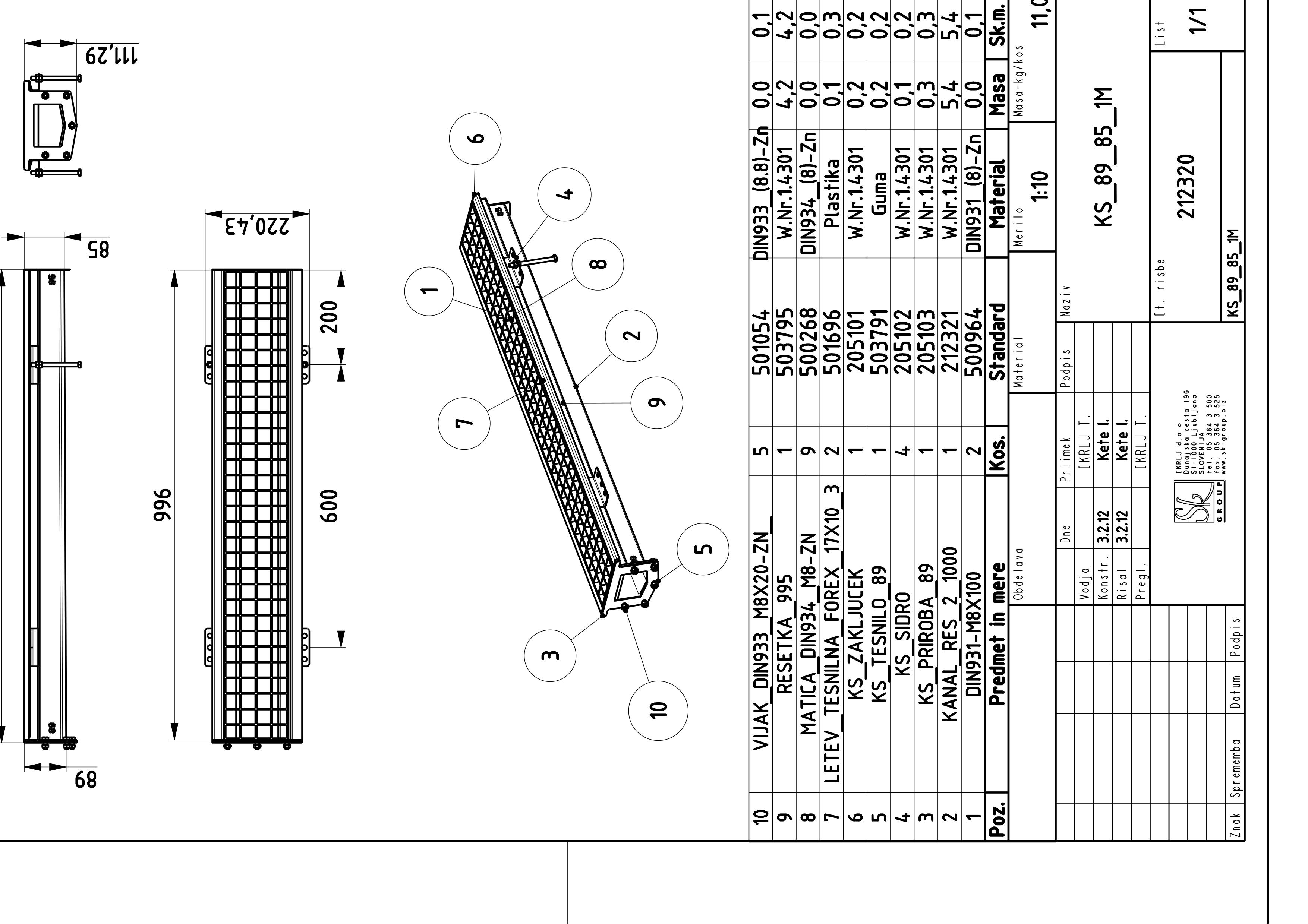 KS, drainage chanell, box type with grating