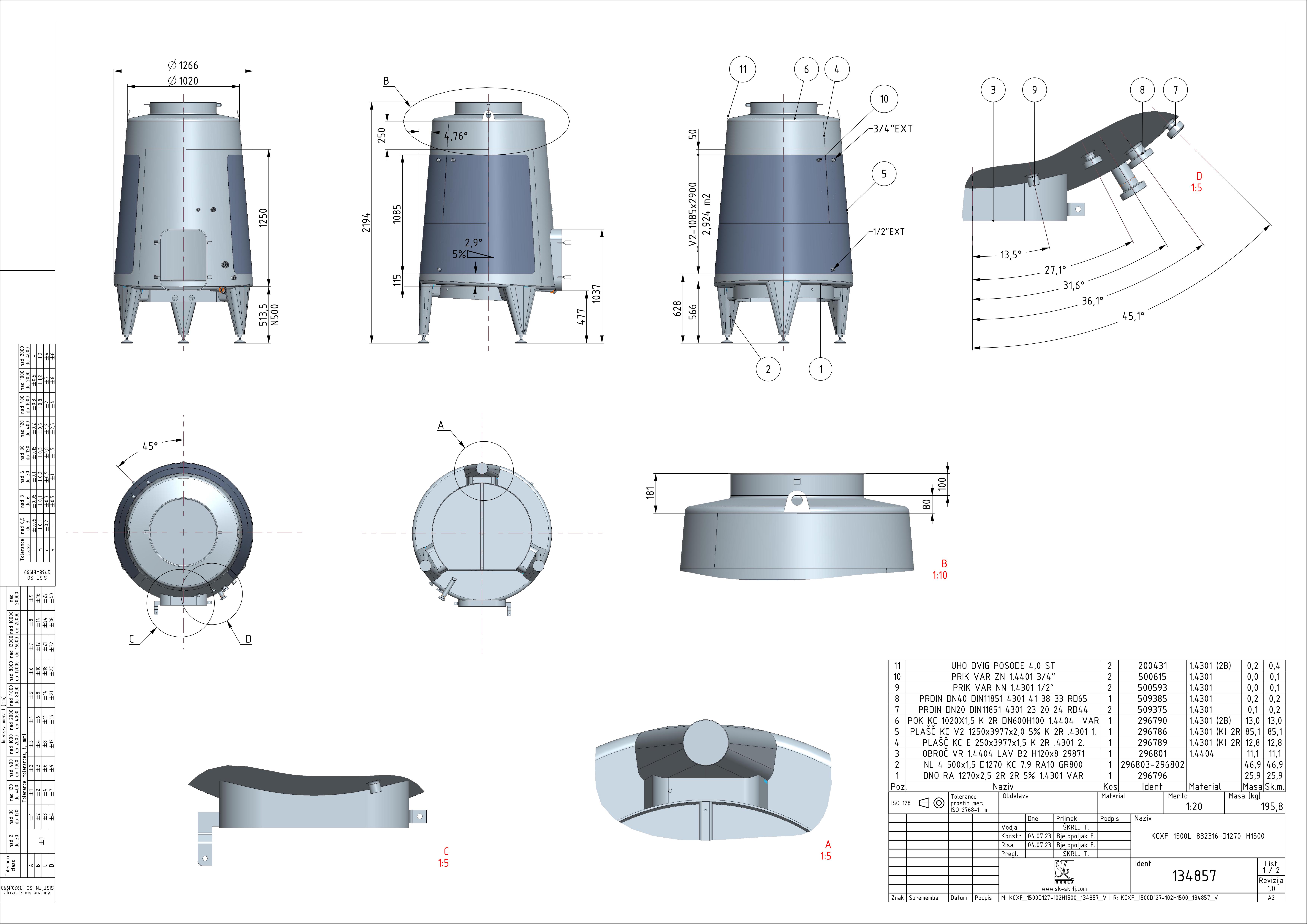 Cone-shaped fermenter KCX