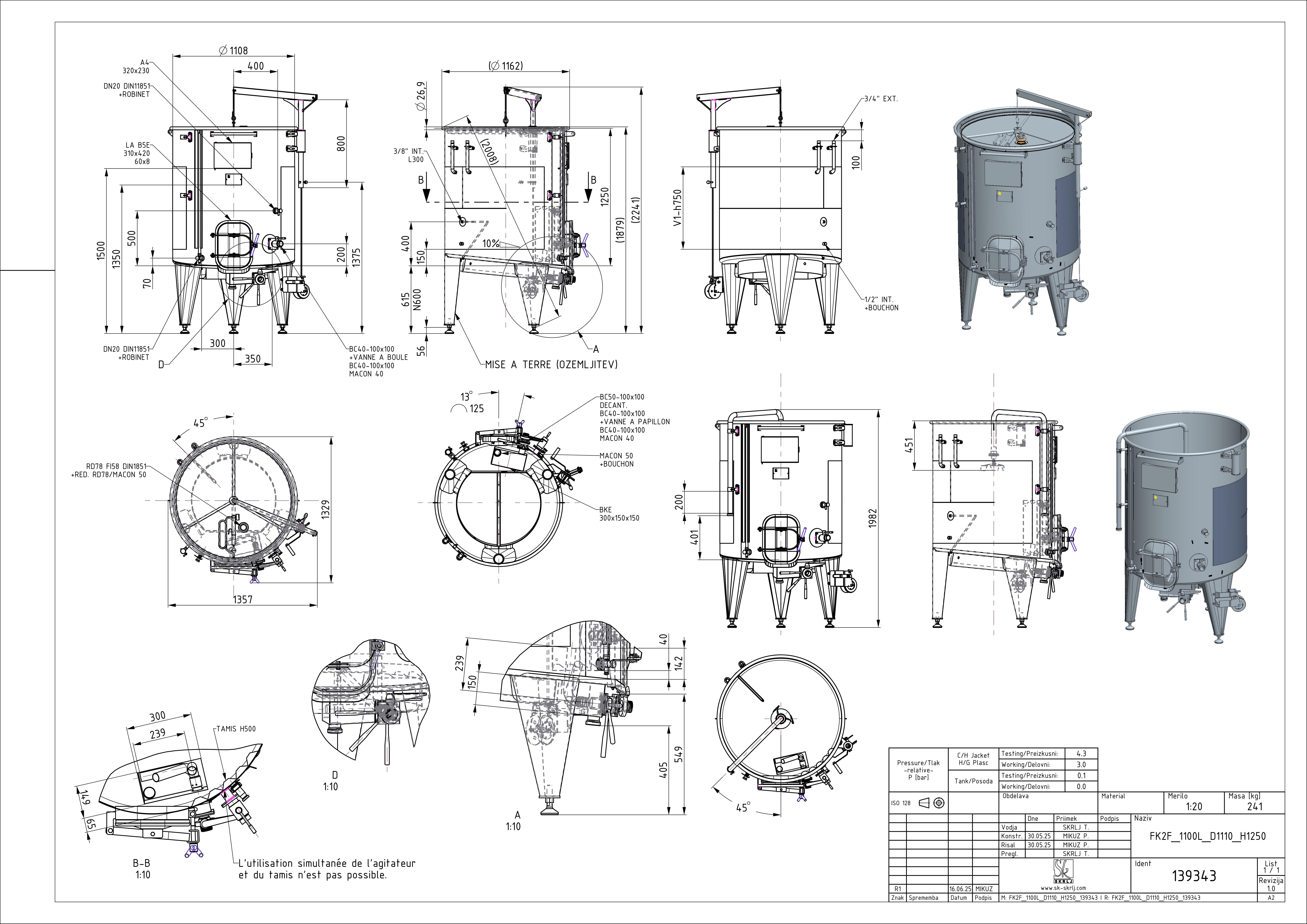 Open pump-over fermenter with double jacket