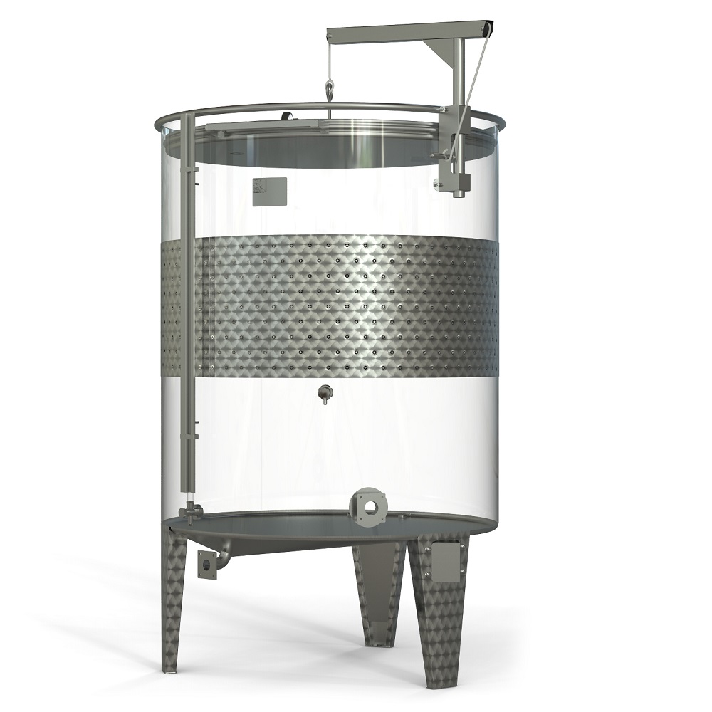 Storage tank with floating lid and double jacket