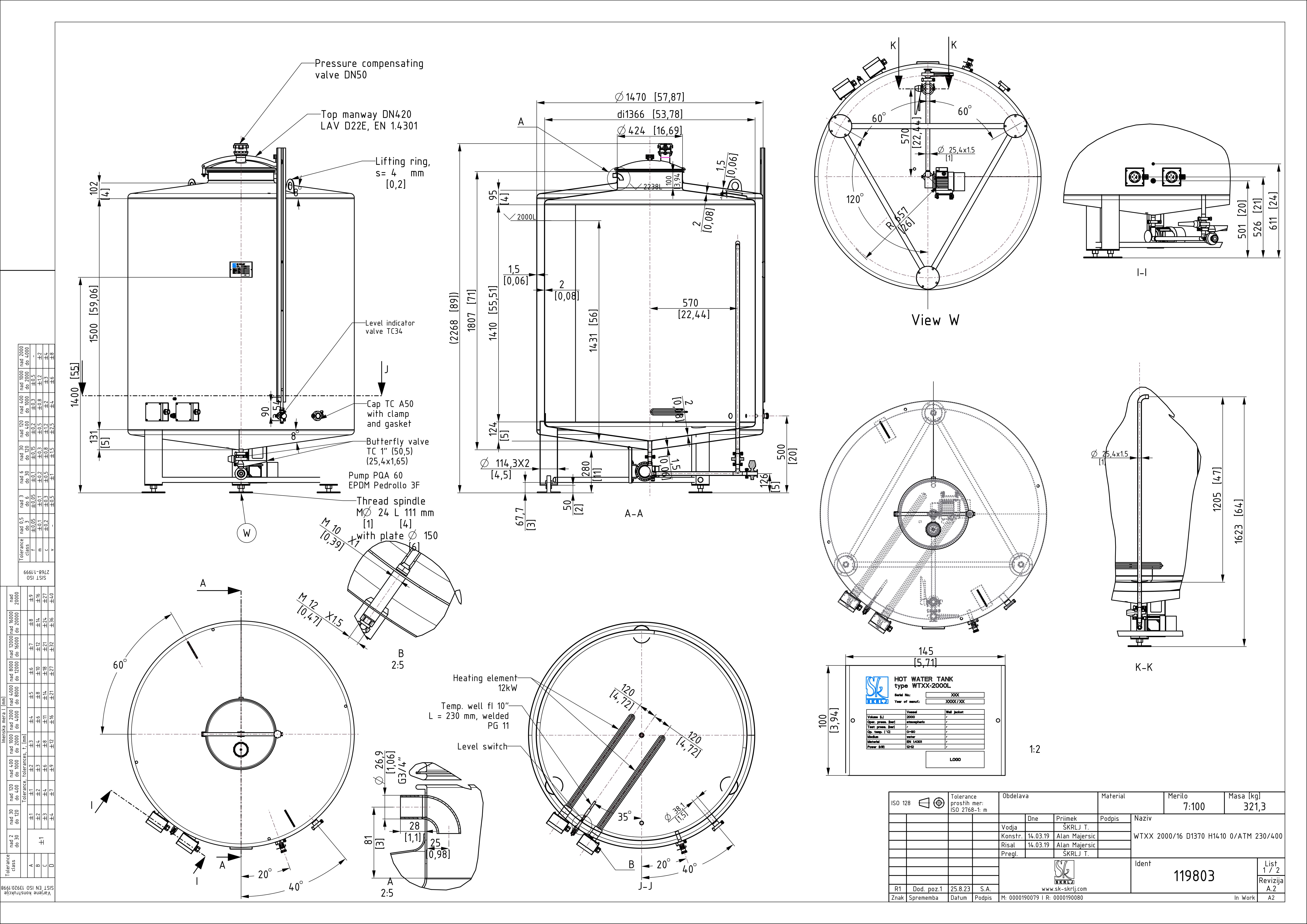 Hot water tank