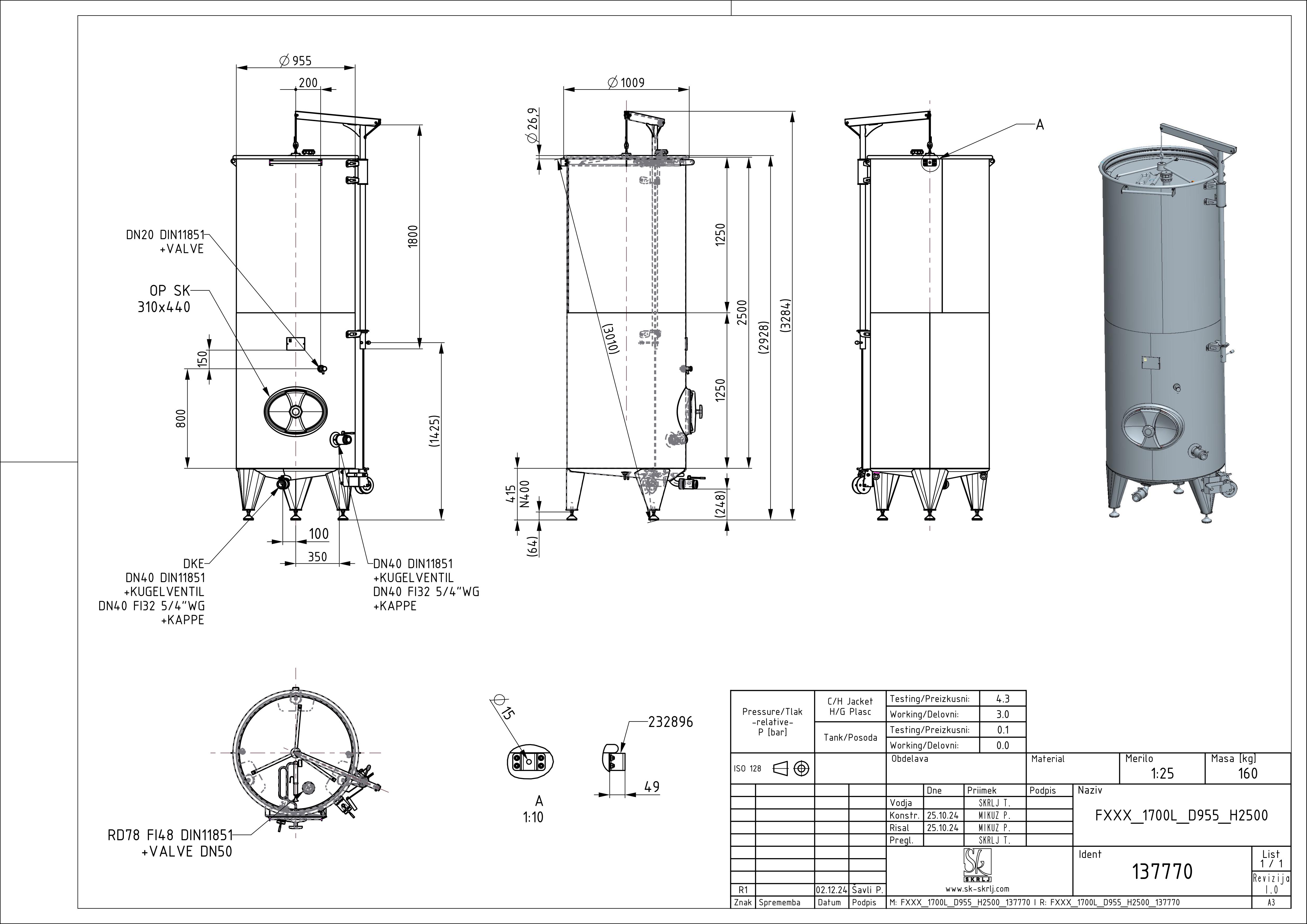 Storage tank with floating lid