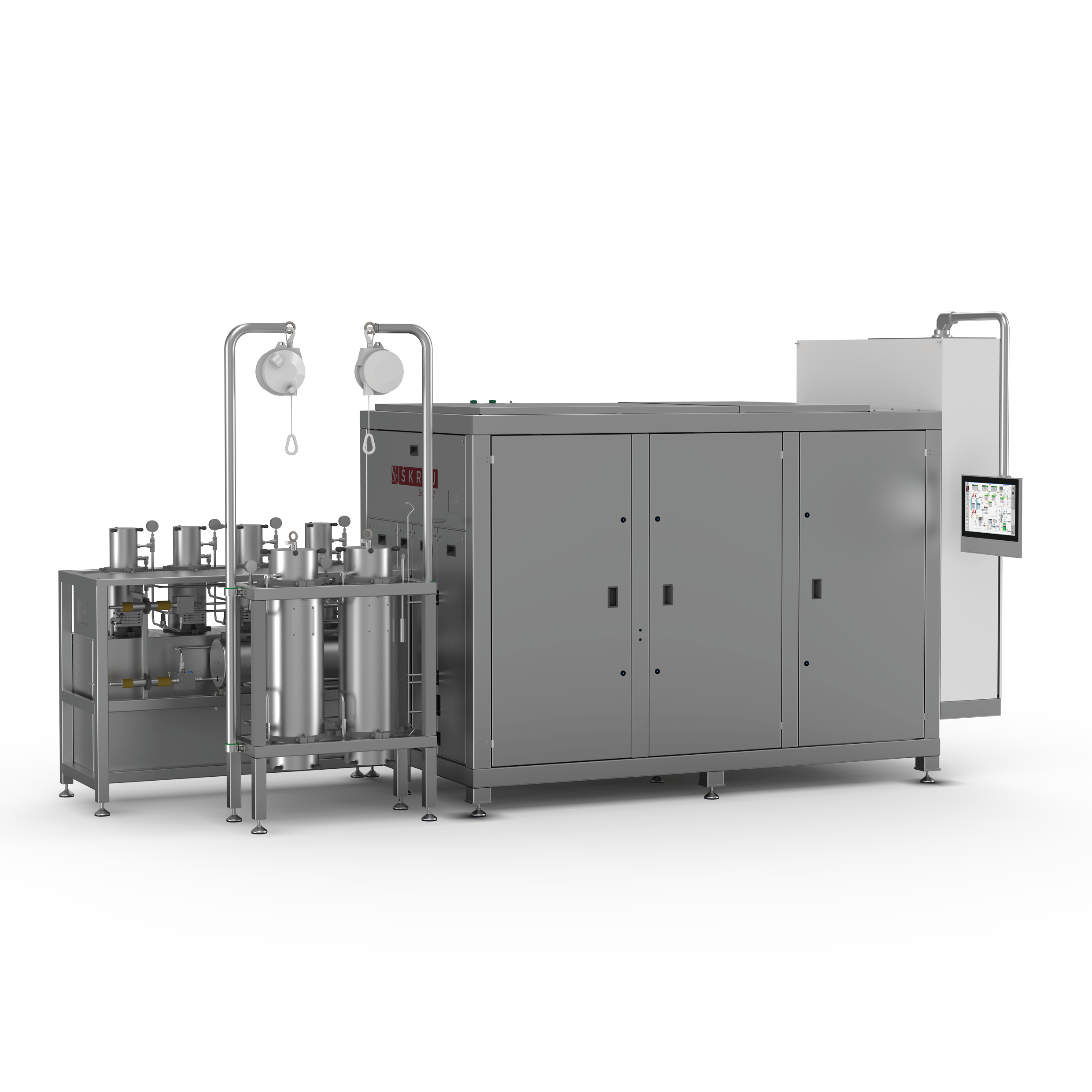 The MoSES 1.25 and 1.50 Production Series extractors are fully automated modular systems designed to perform CO2 extractions under subcritical or supercritical conditions, at pressures ranging from 1 to 350 bar and temperatures up to 85 °C, at a functional CO2 flow rate up to 200 kg/h.