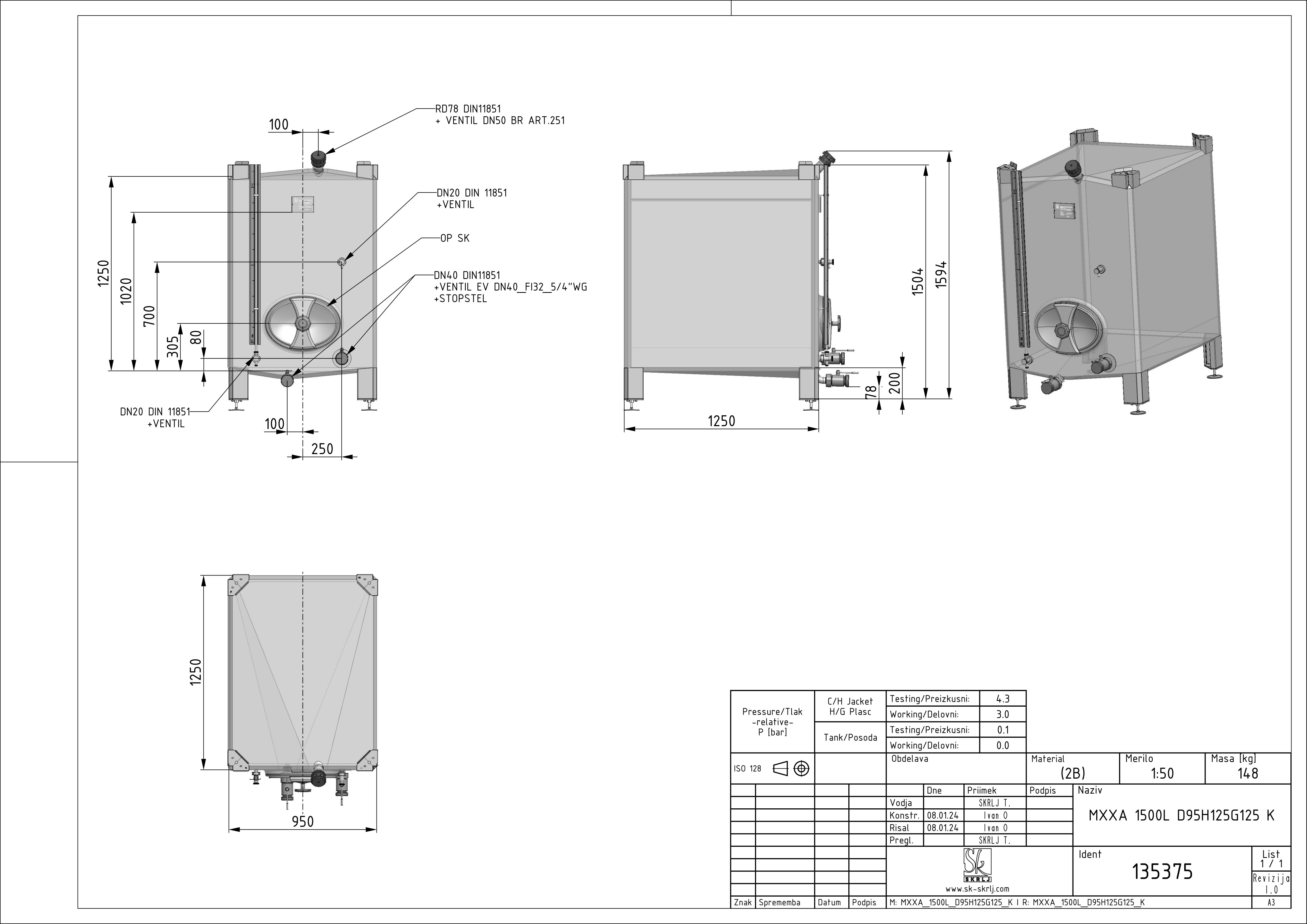 Small rectangular storage tank