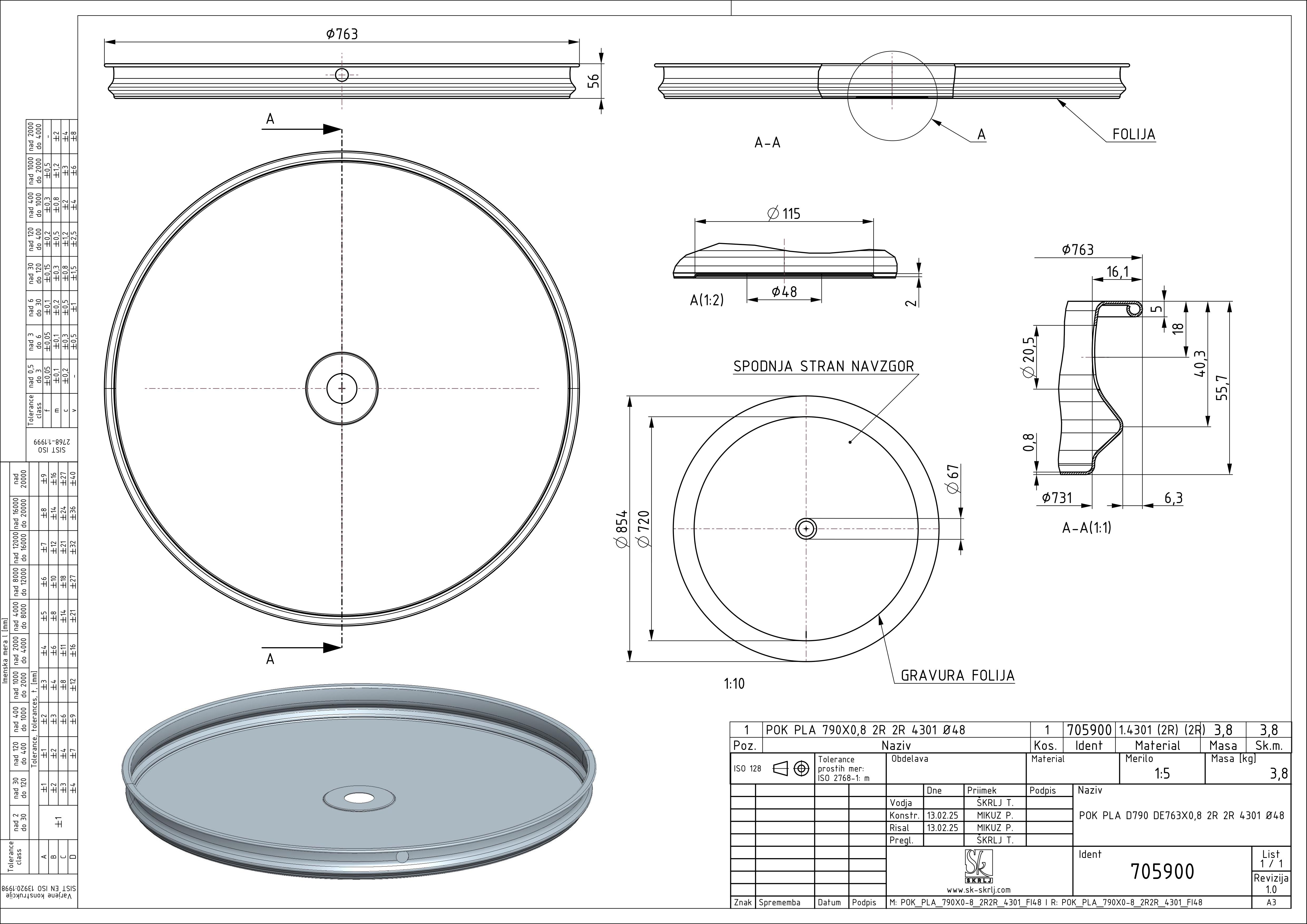 Shape: Floating lid