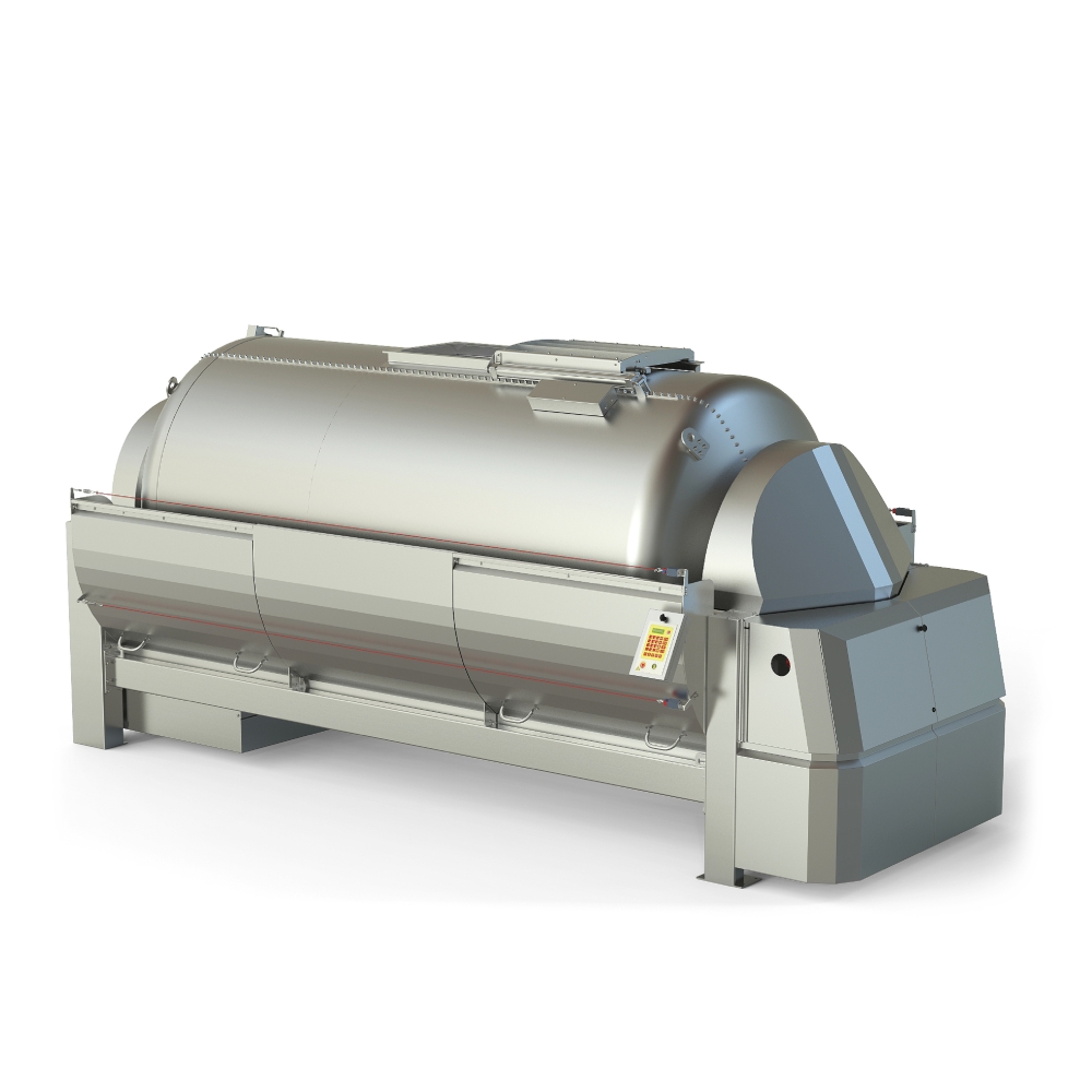 Pneumatic press type PST - closed pressing system, closed drum with internal drain channels