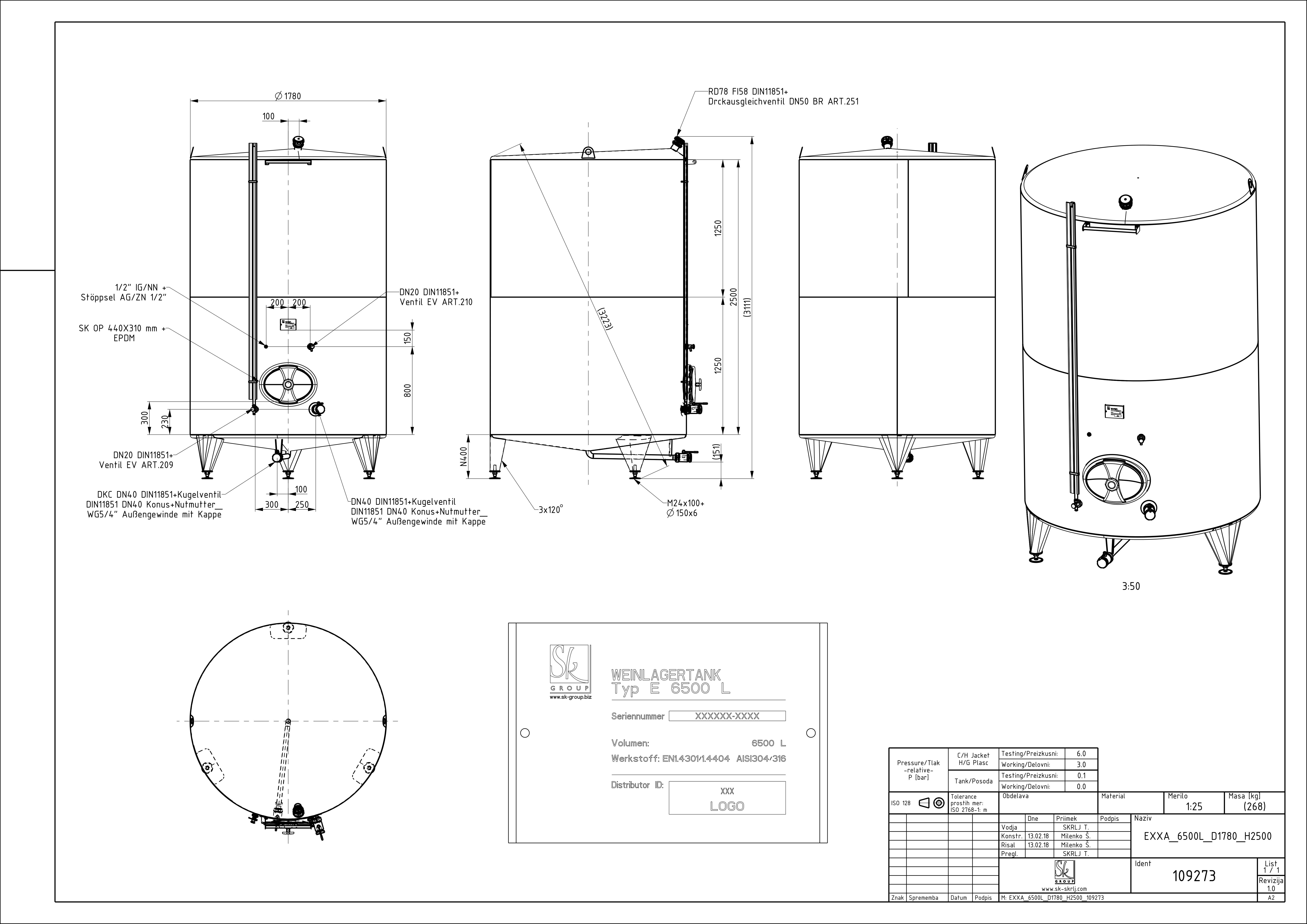 Classic storage tank