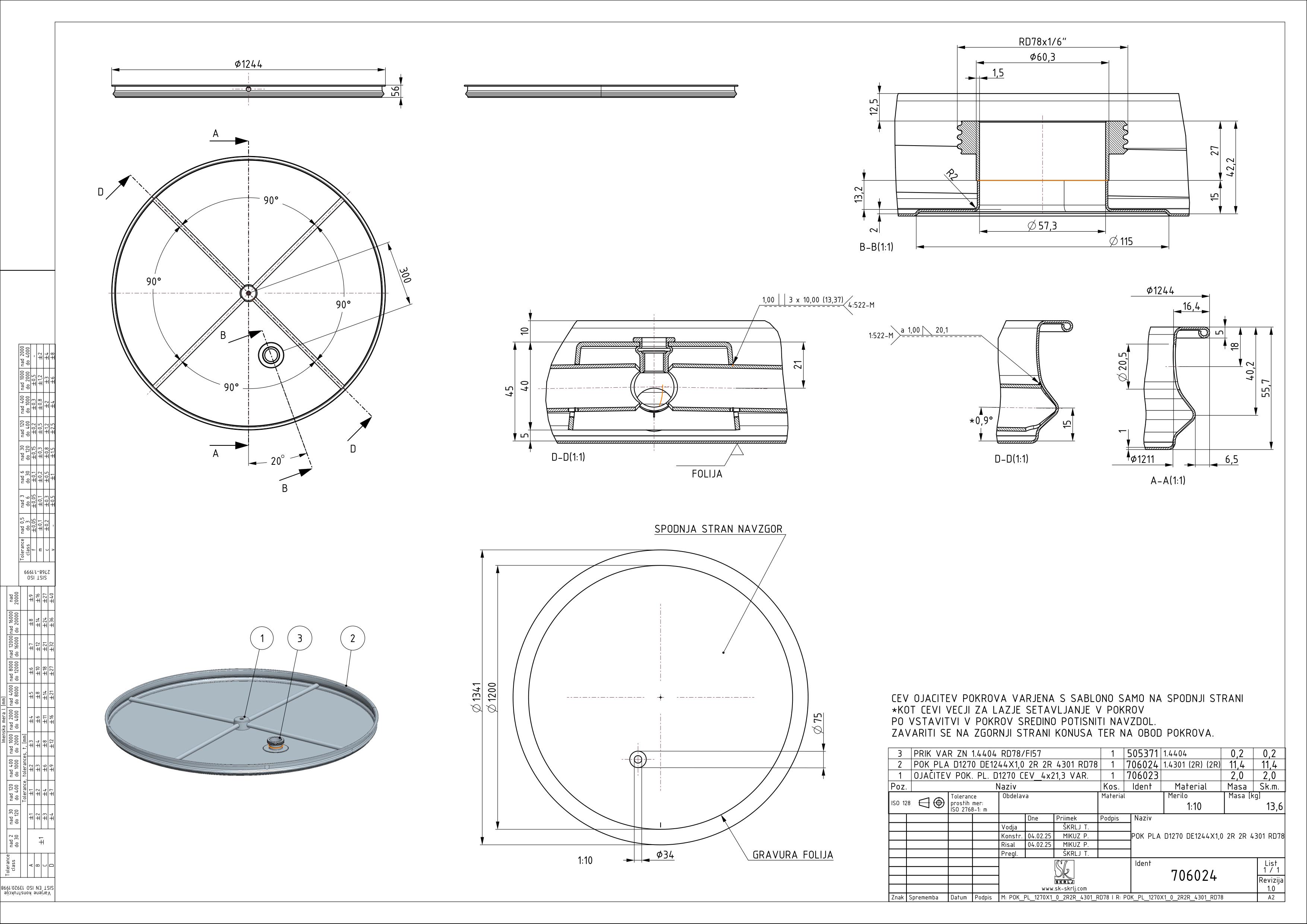 Shape: Floating lid
