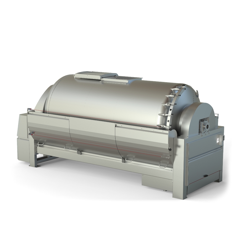 Pneumatic press type PST - closed pressing system, closed drum with internal drain channels