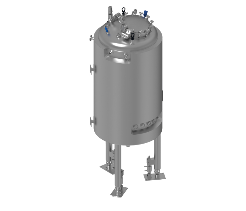 Vertical vessel with temperature control
