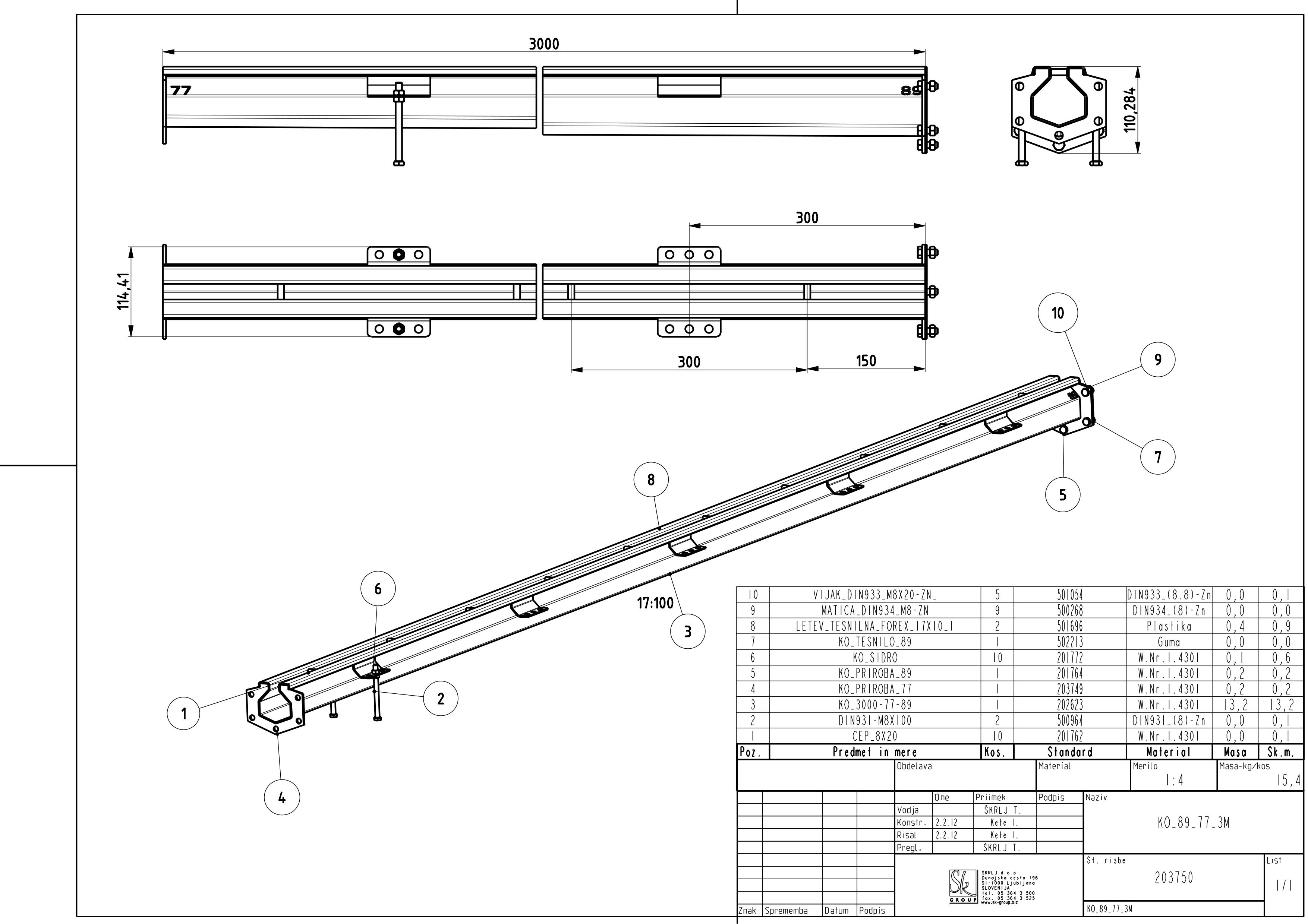 KO, narrow drainage channel - slotted type
