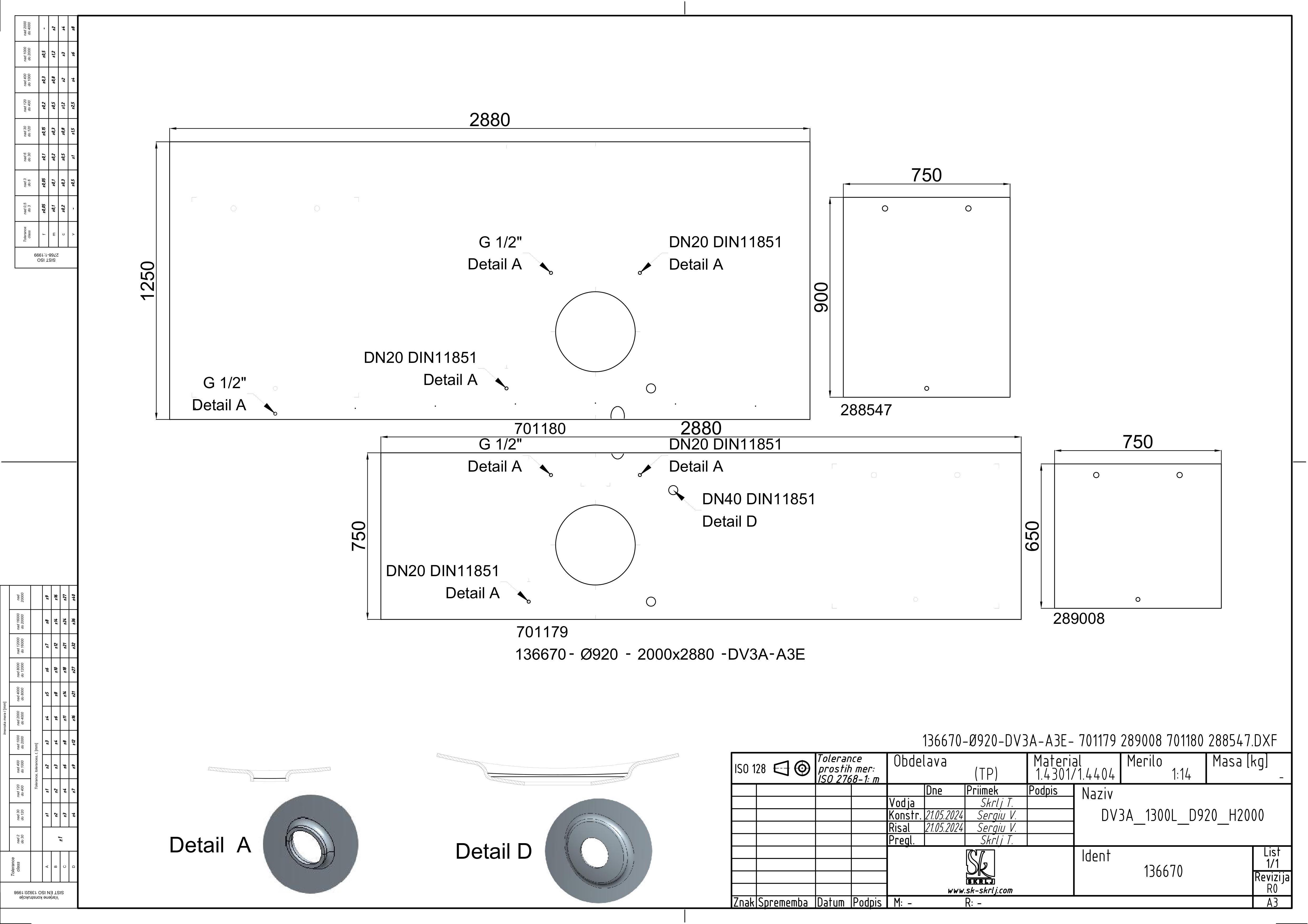 Storage tank with intermediate bottom and double jacket