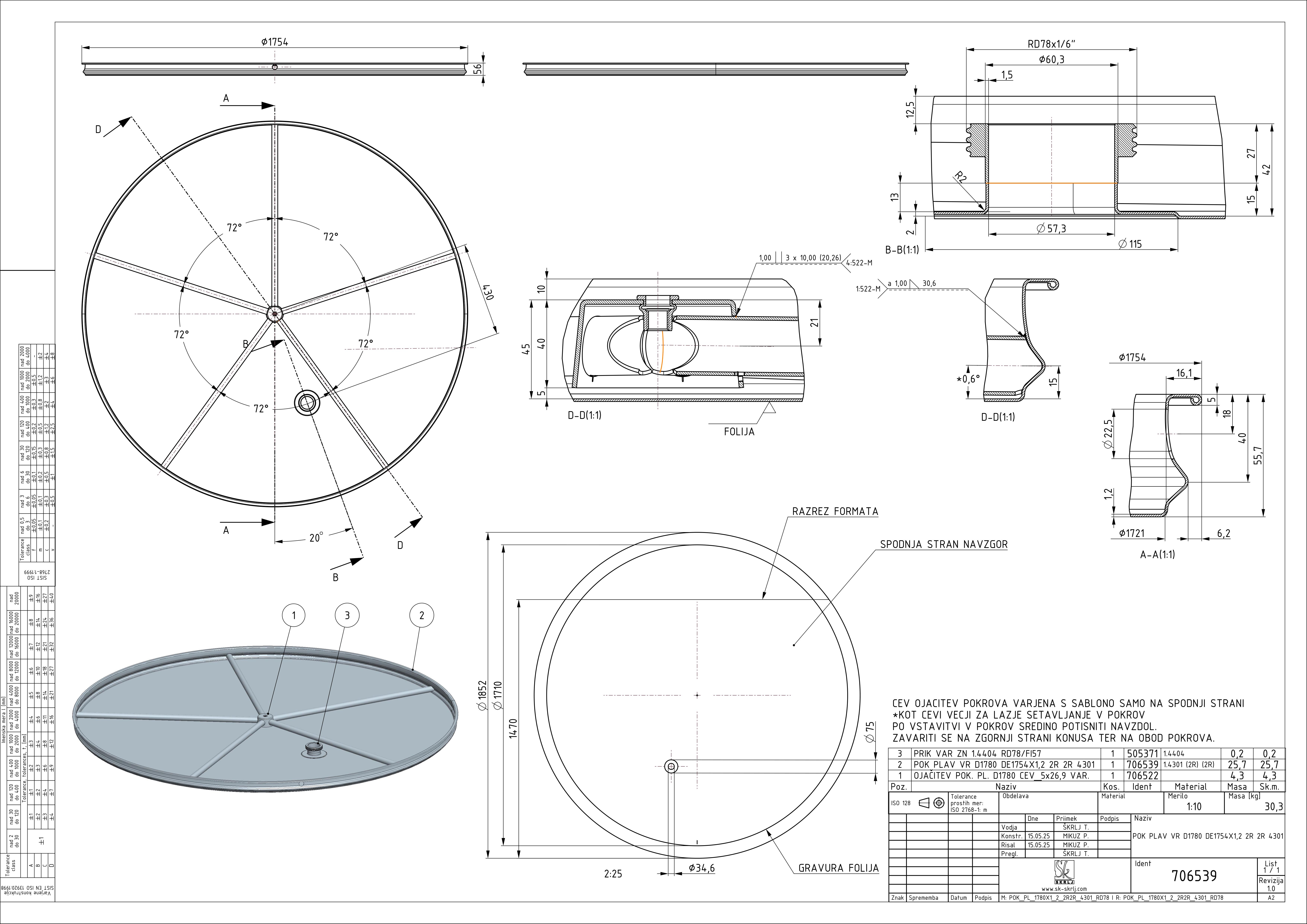 Shape: Floating lid