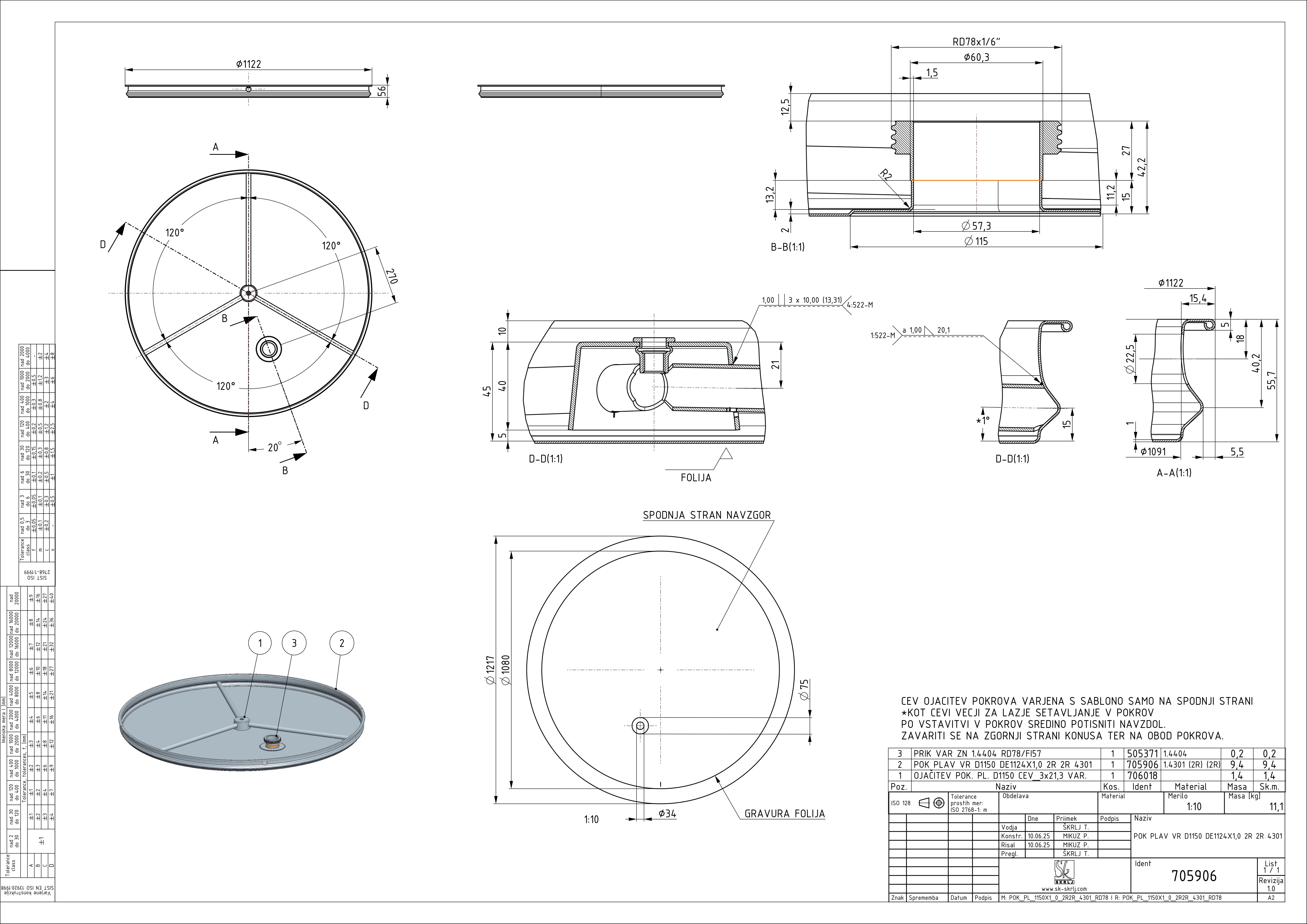 Shape: Floating lid