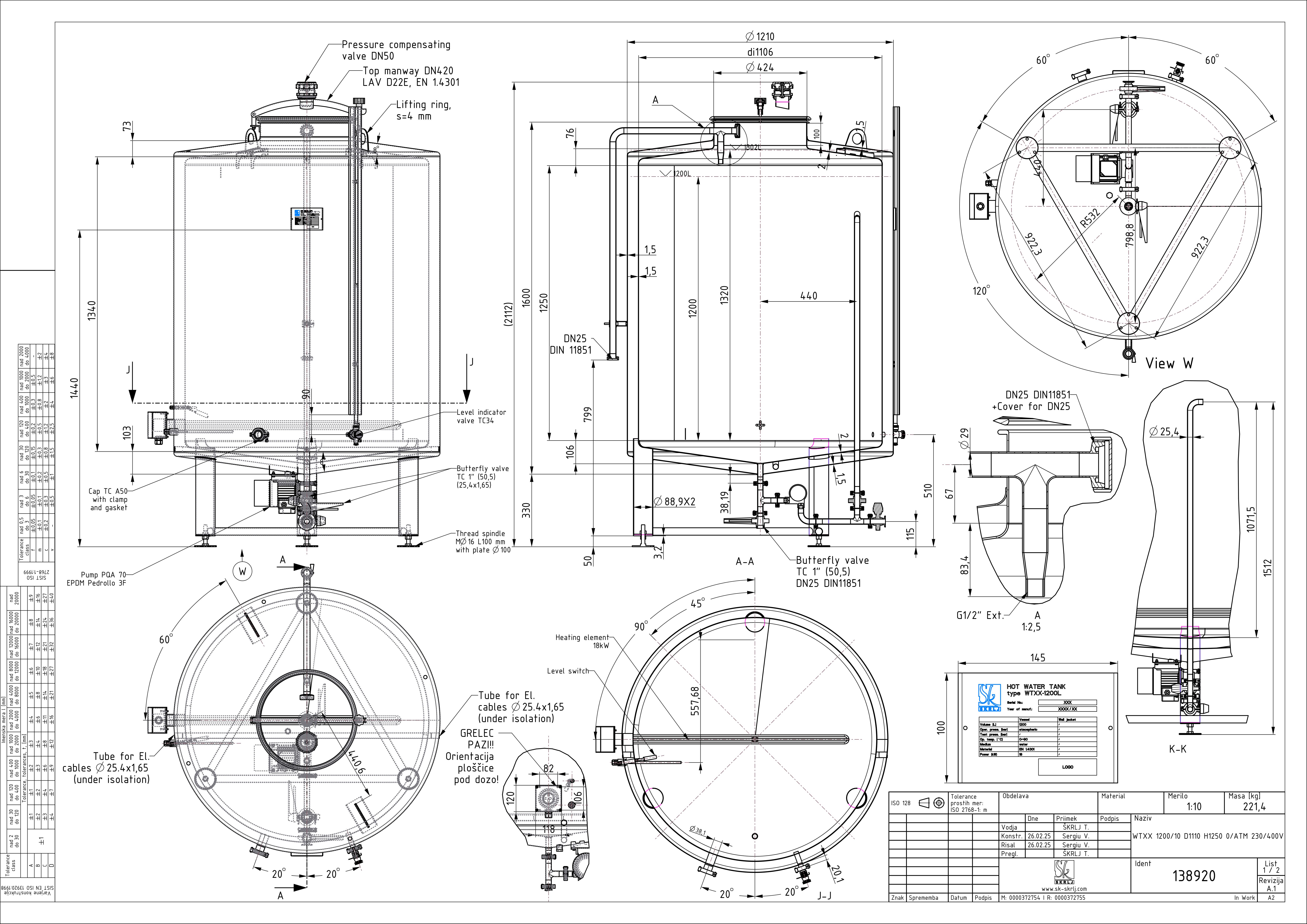 Hot water tank