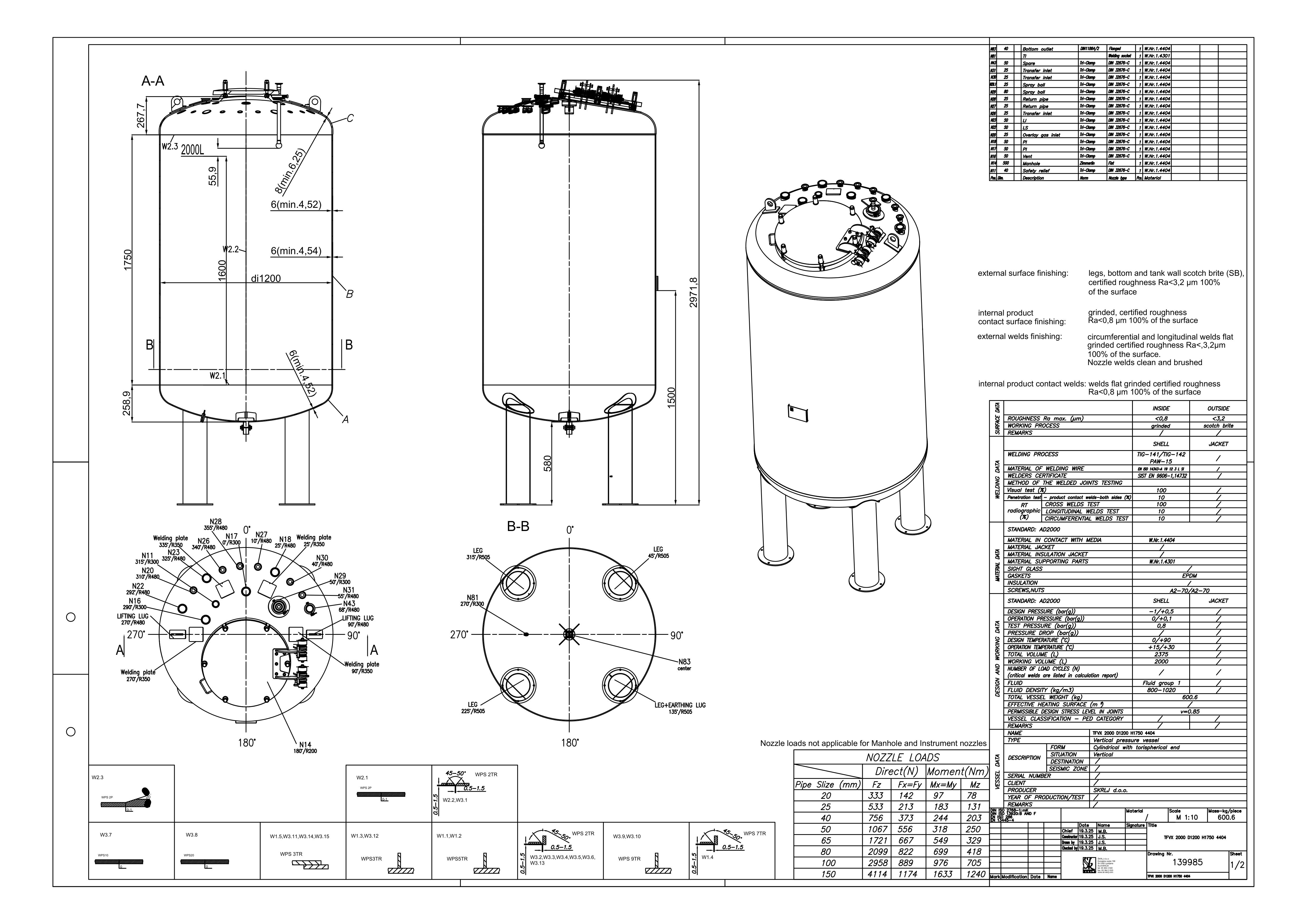 Vertical vessel