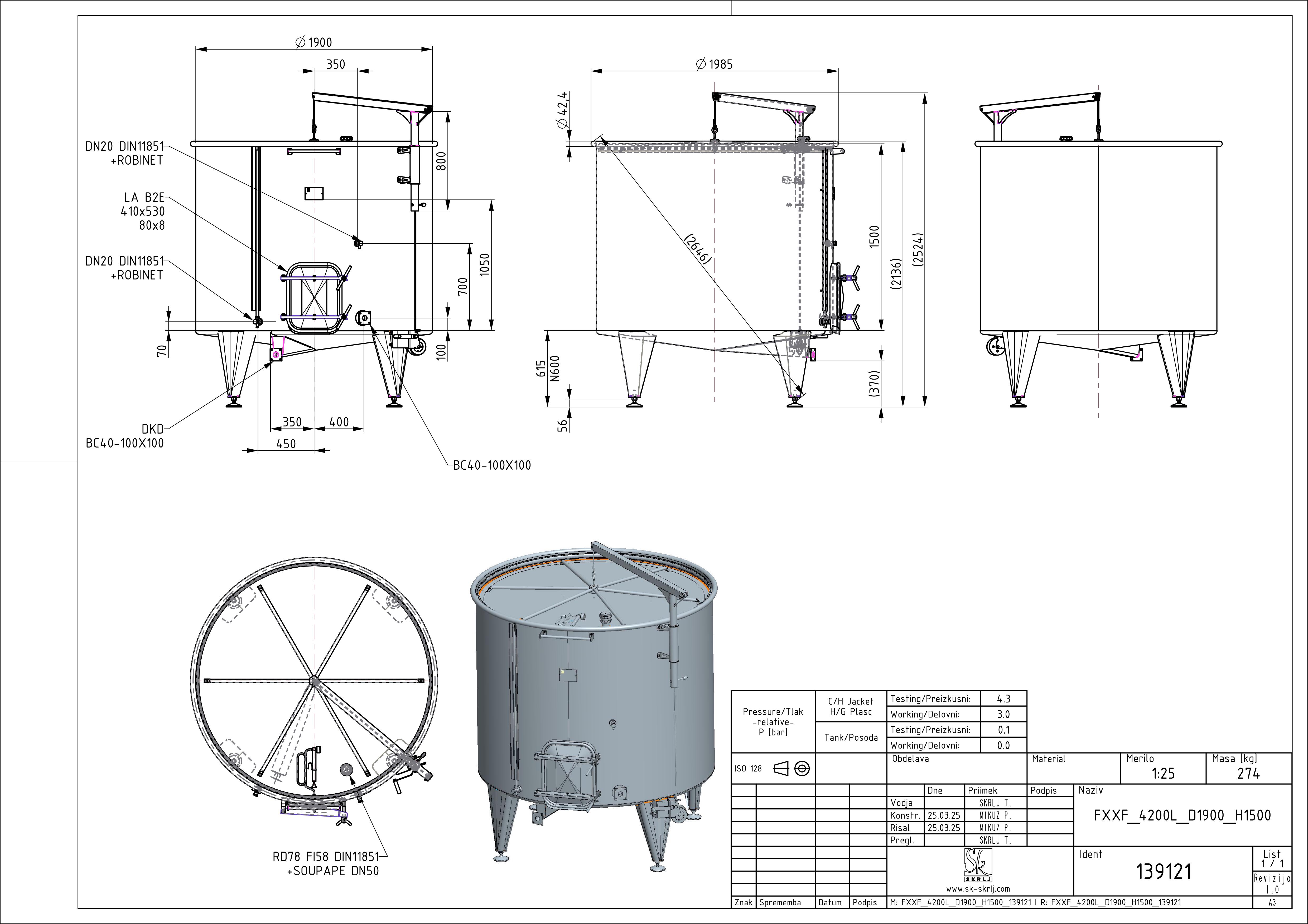 Storage tank with floating lid