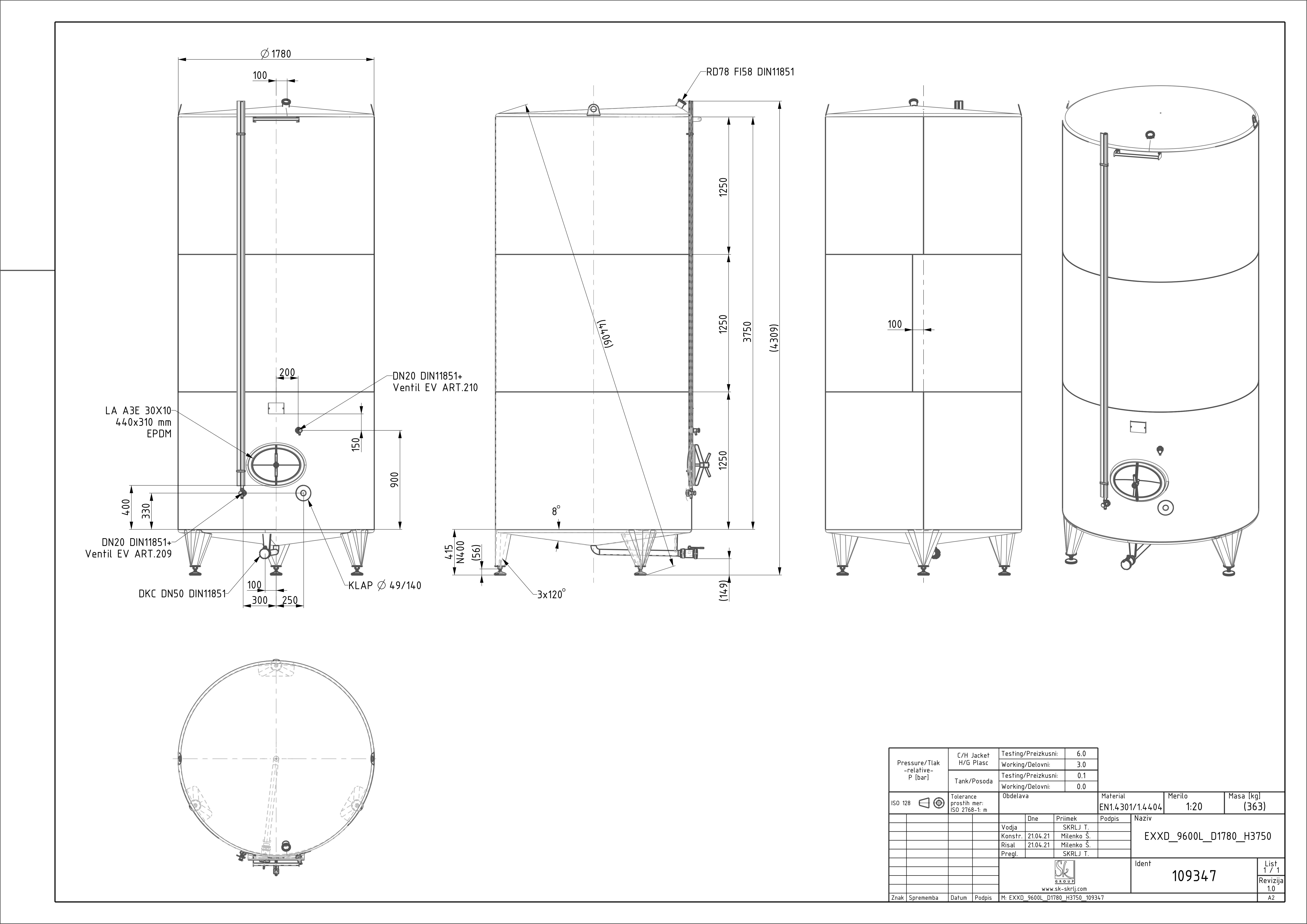 Classic storage tank