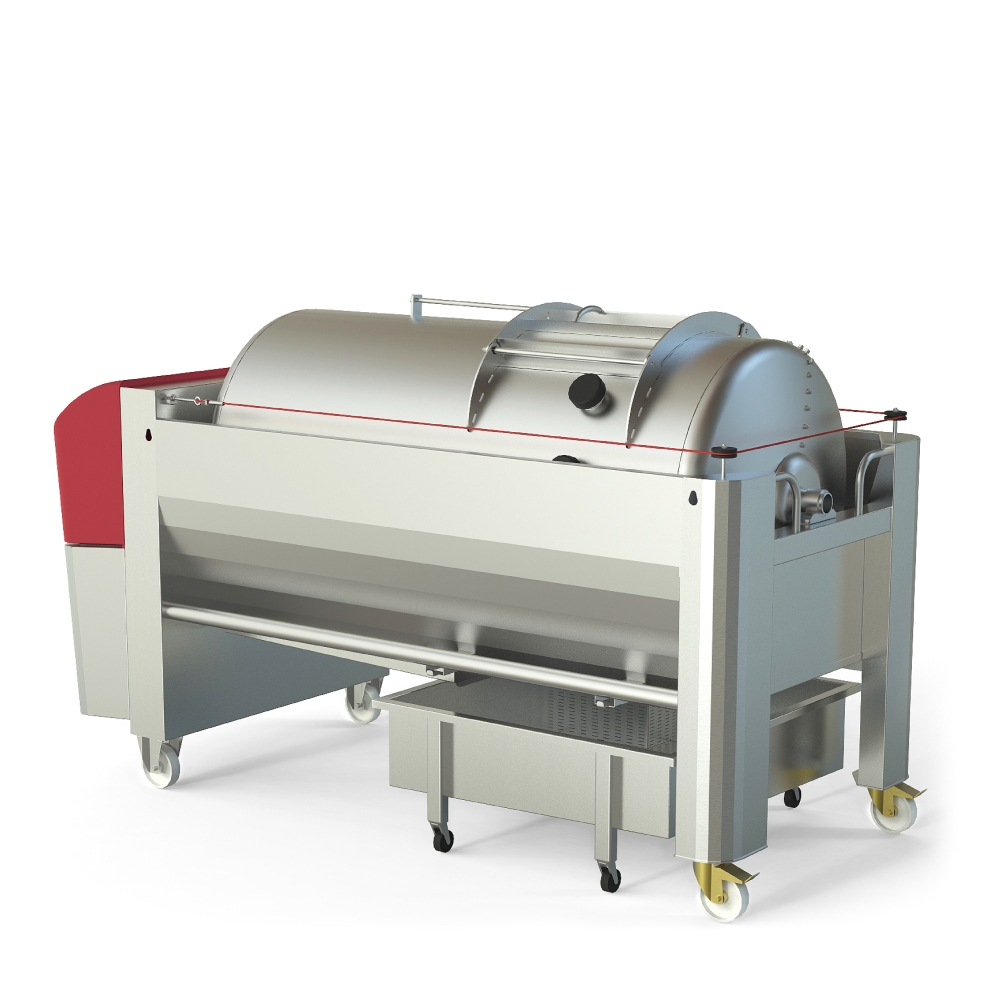 Pneumatic press type PST - closed pressing system, closed drum with internal drain channels