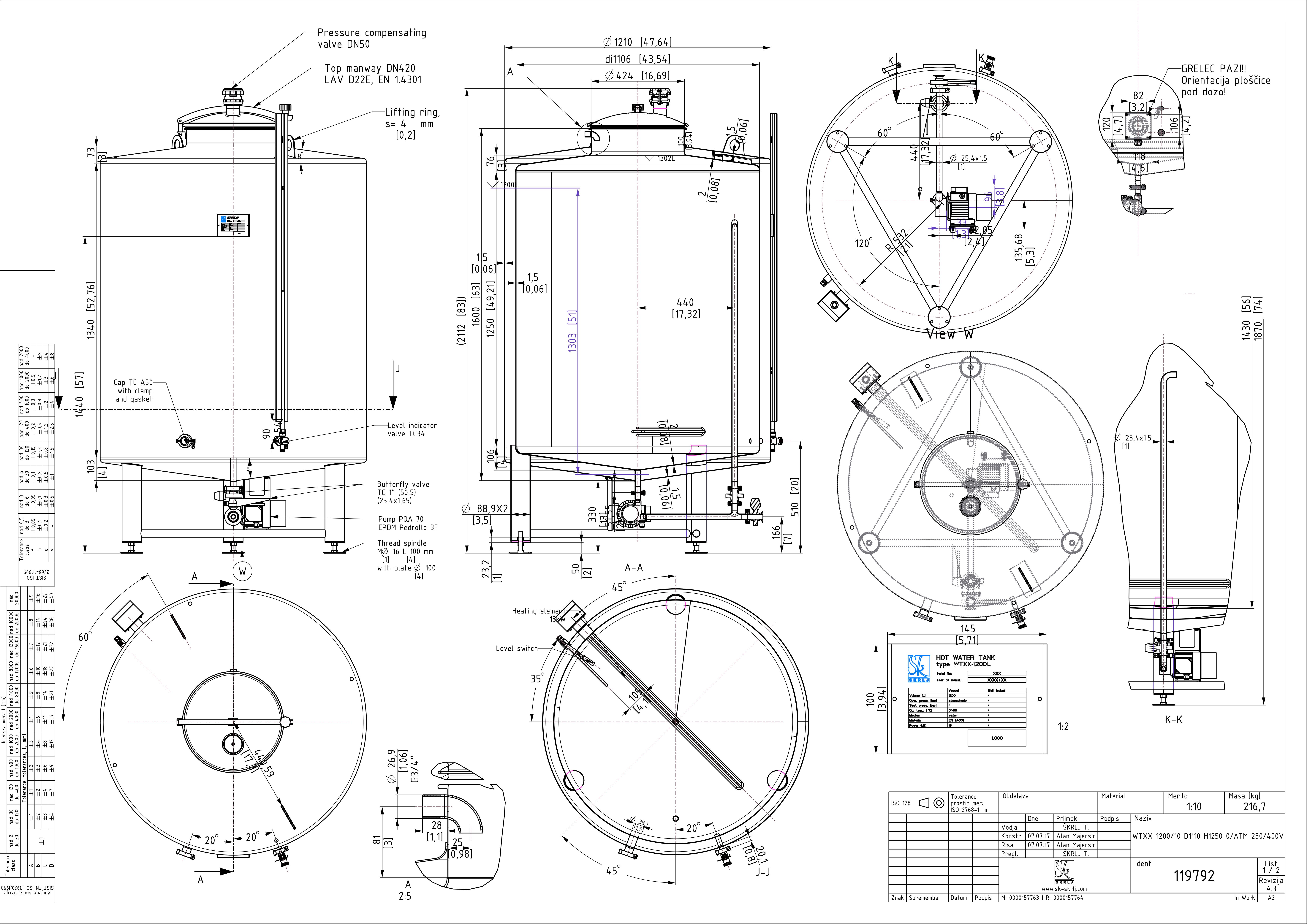 Hot water tank