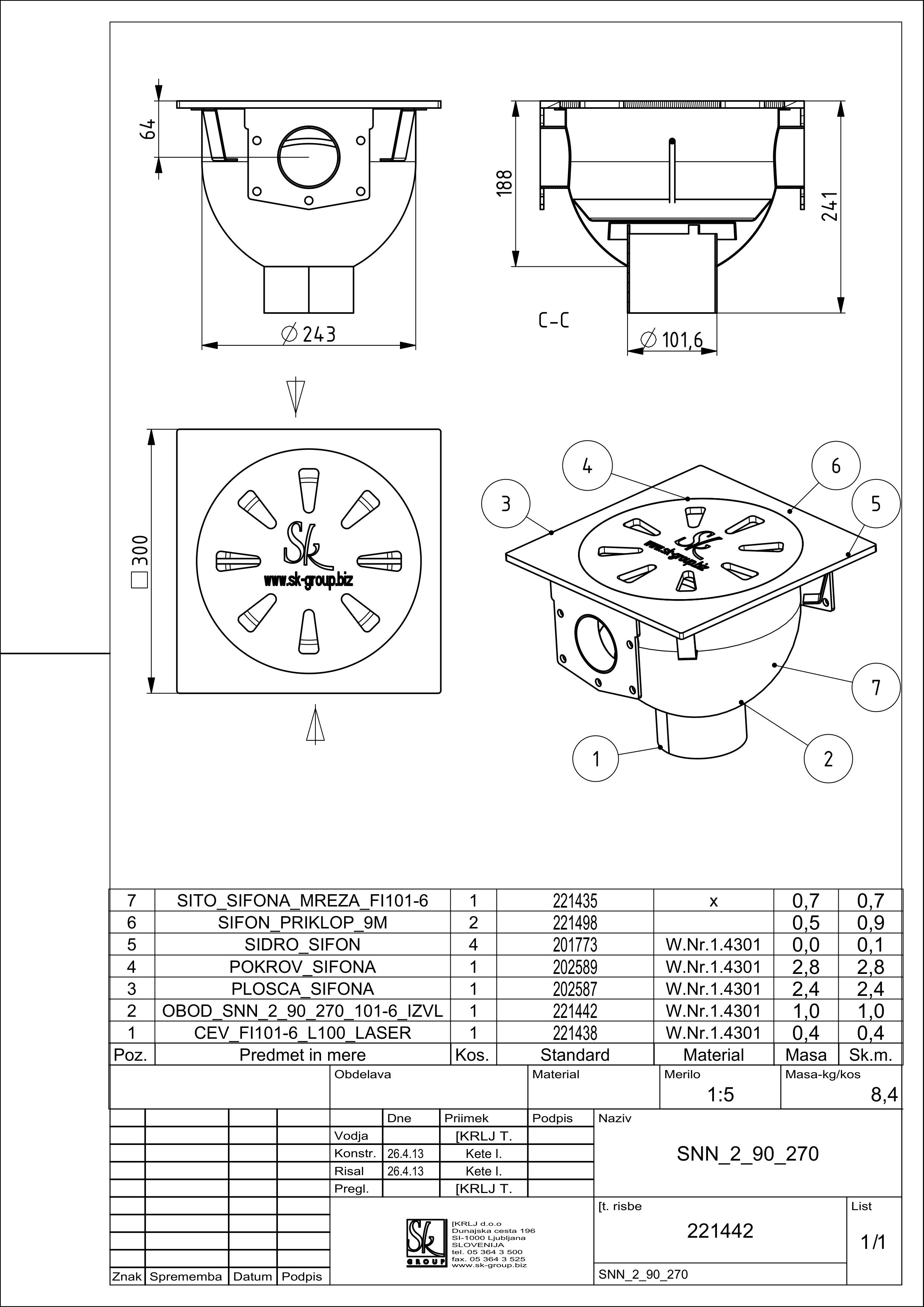 SN, low gully, 197mm