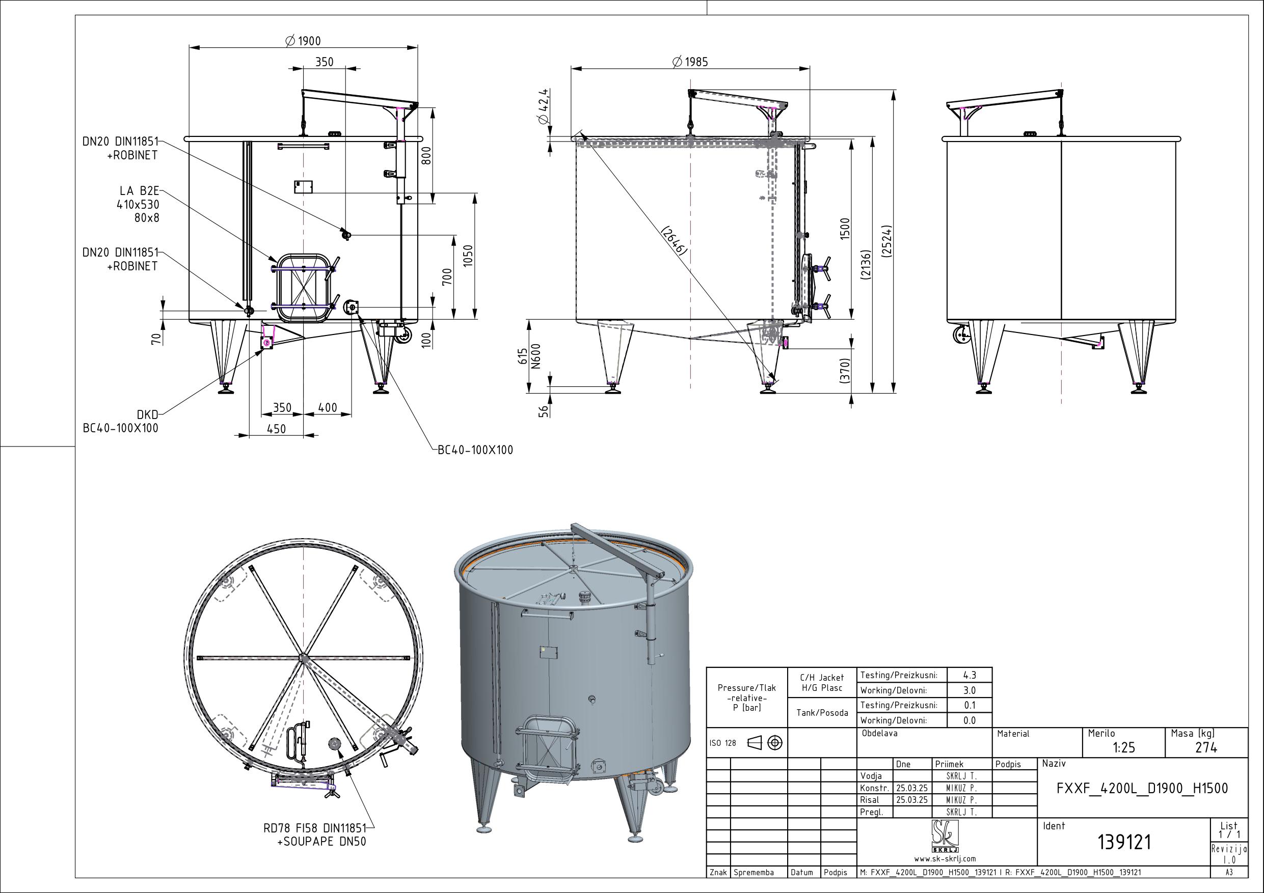 Storage tank with floating lid