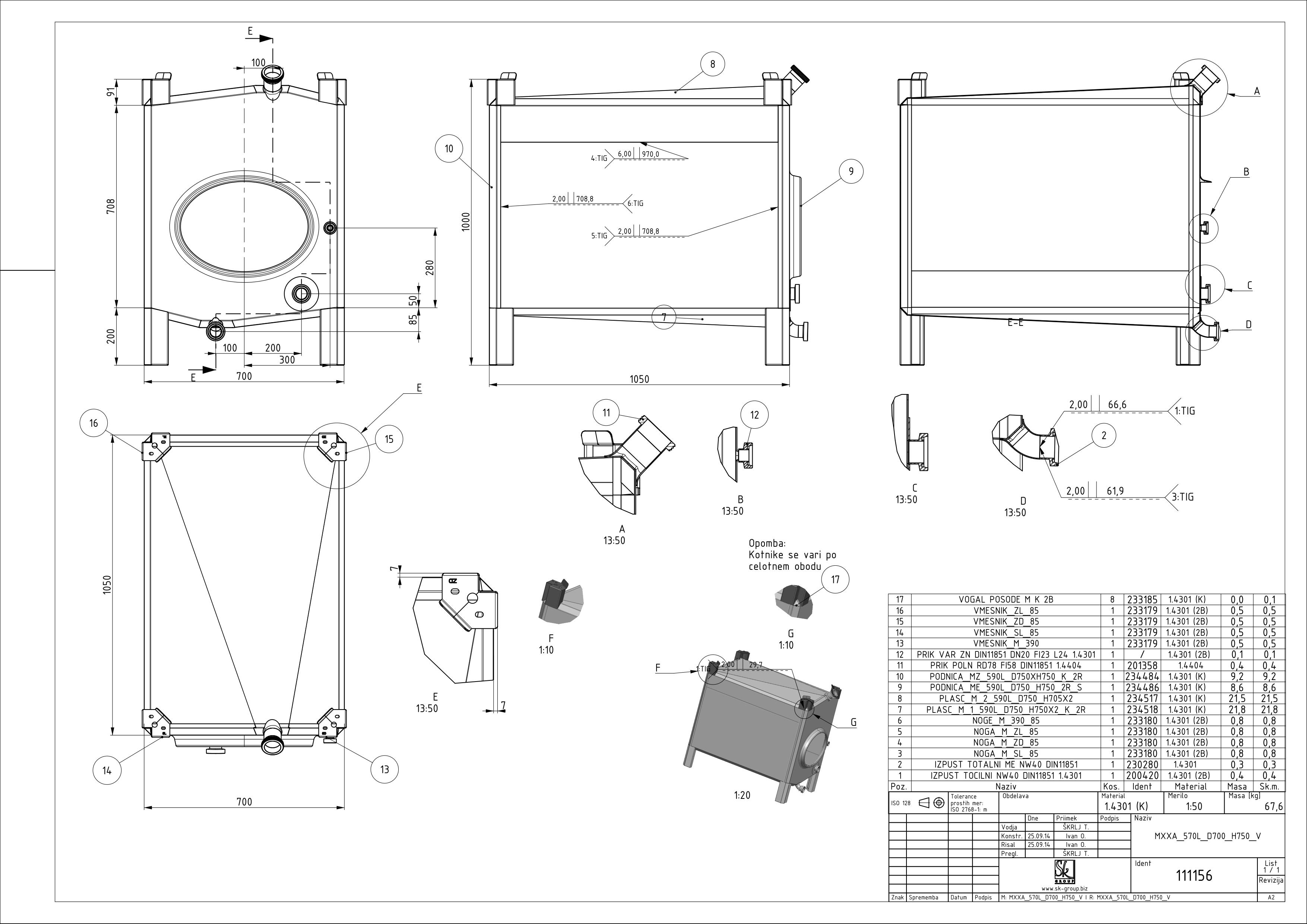 Small rectangular storage tank