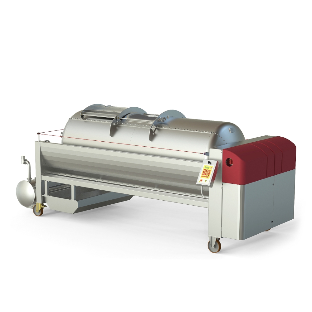 Pneumatic press type PSH - closed pressing system, closed drum with internal drain channels, possibility of hyperreductive pressing
