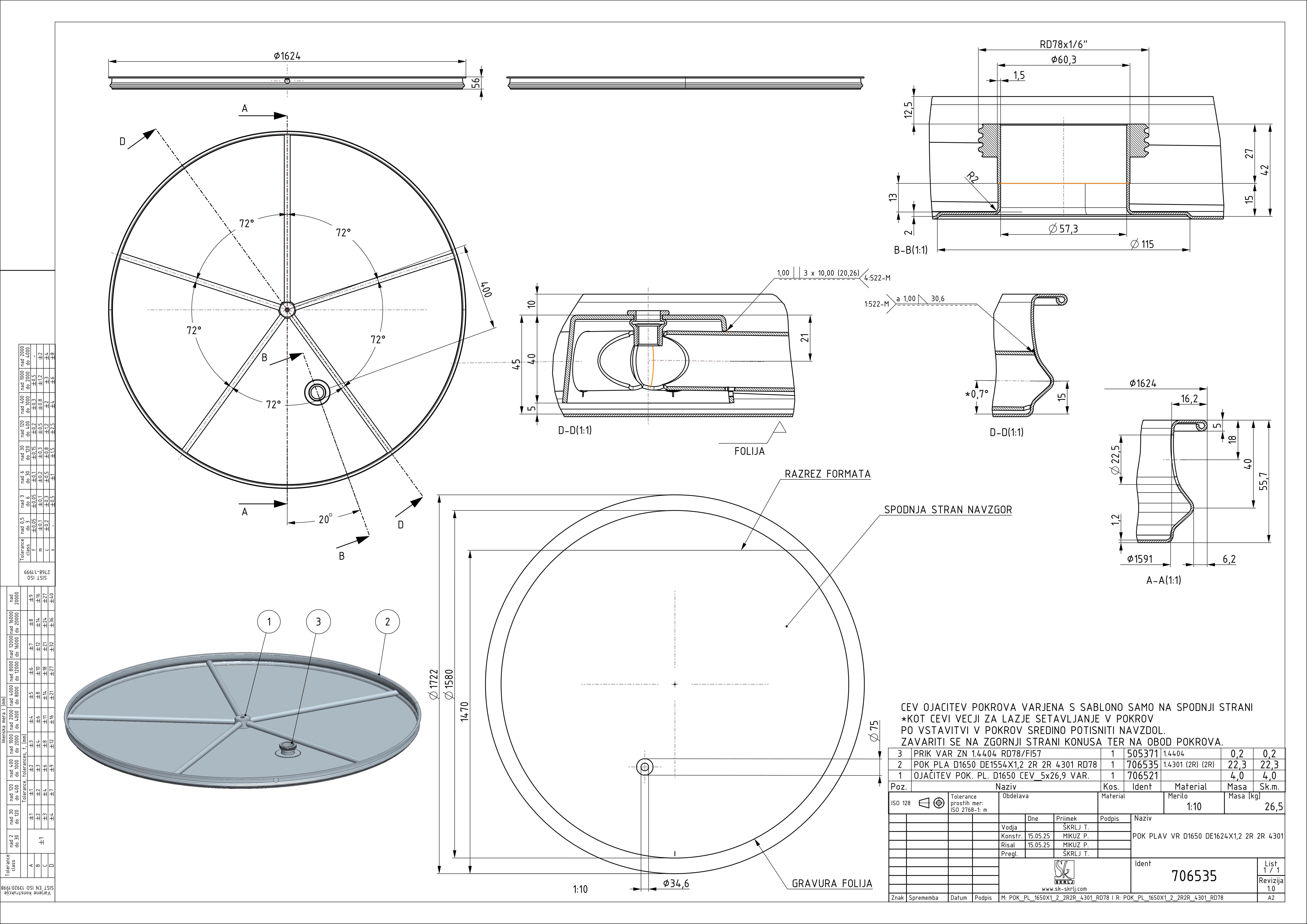 Shape: Floating lid