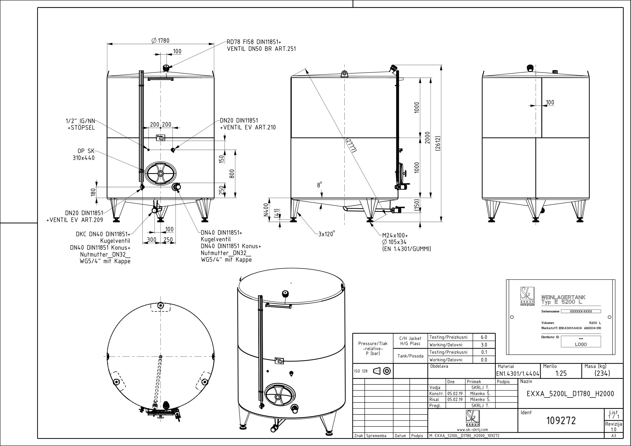 Classic storage tank