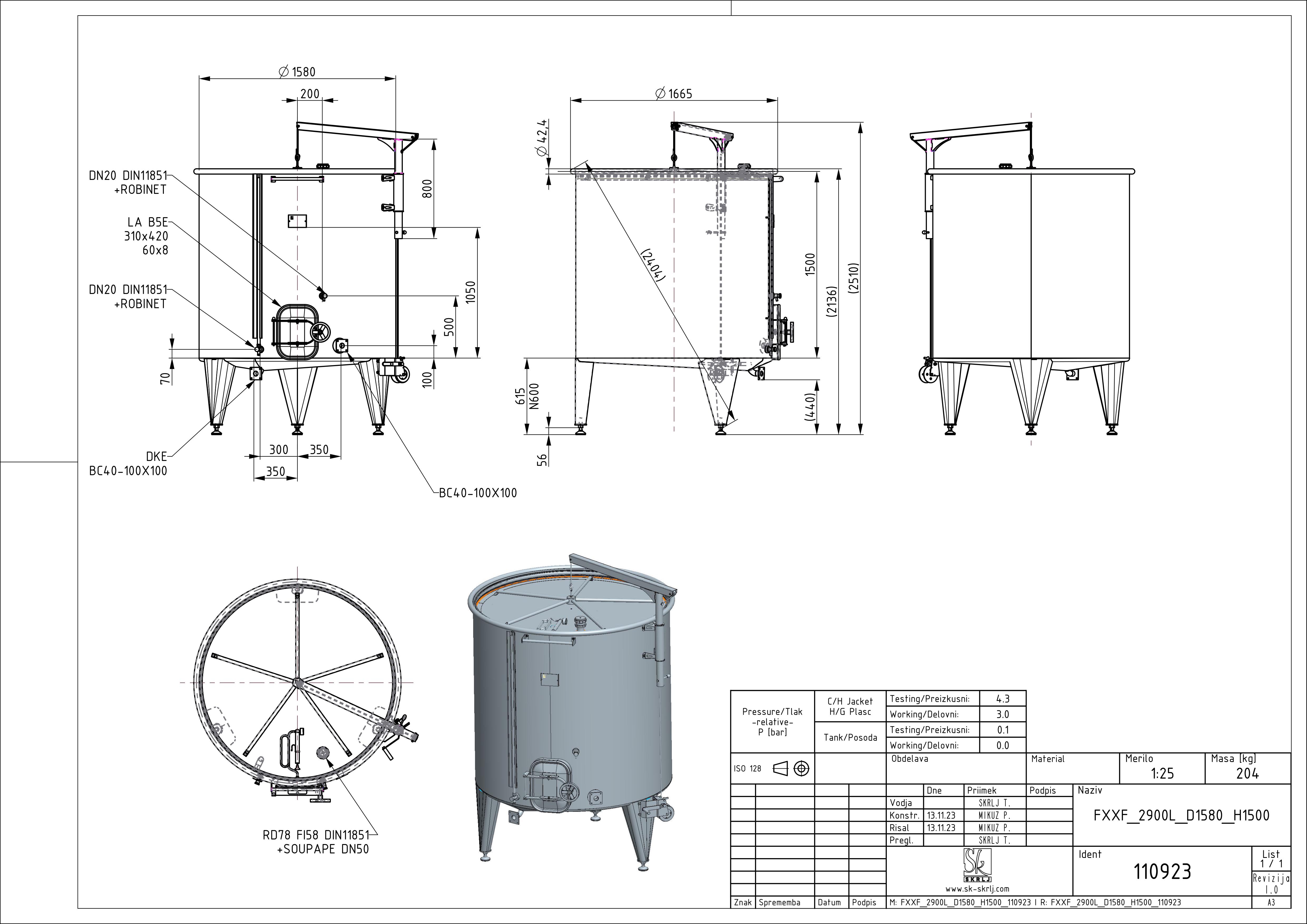 Storage tank with floating lid