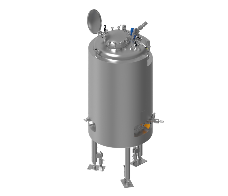 Vertical vessel with temperature control