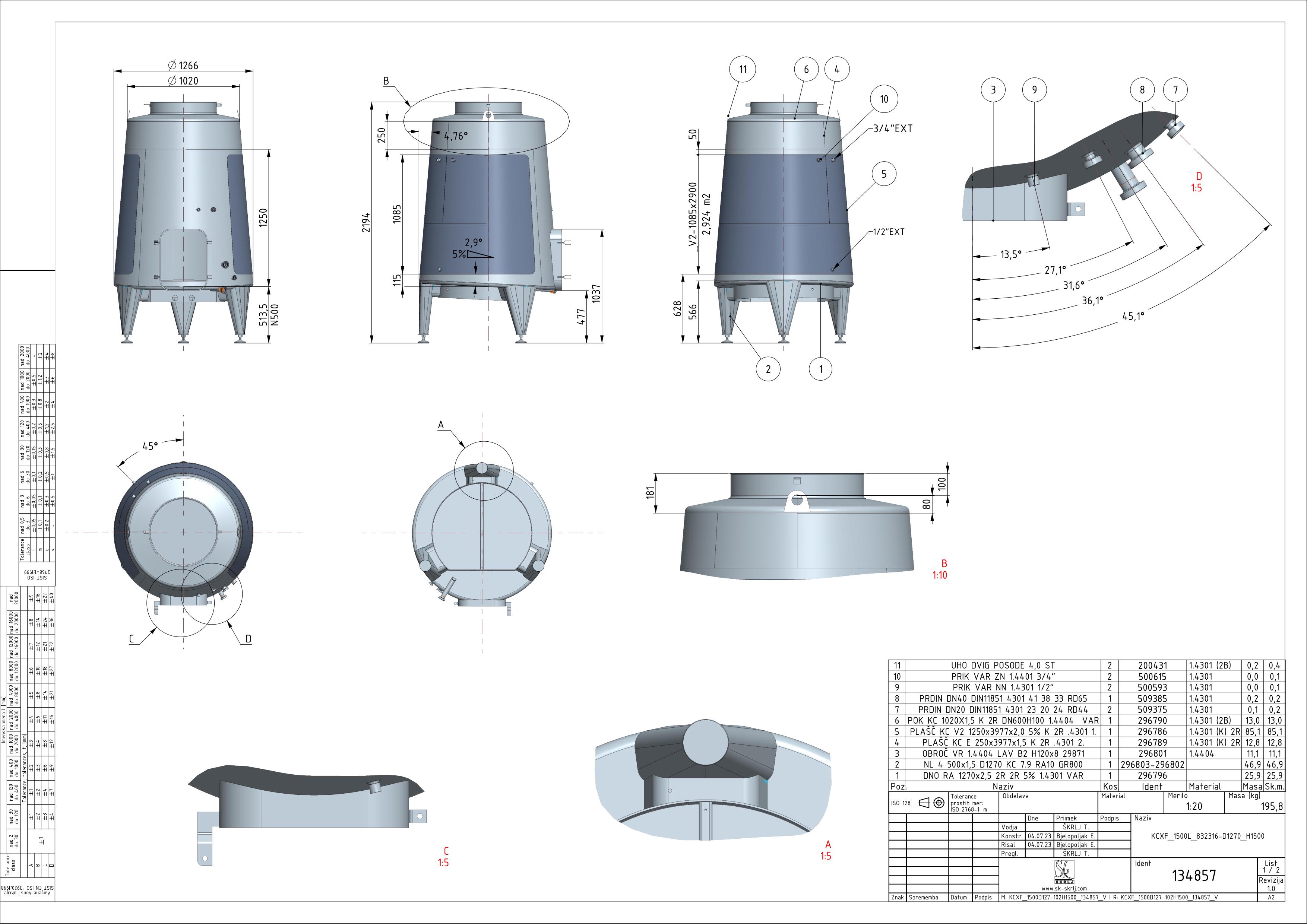Cone-shaped fermenter KCX