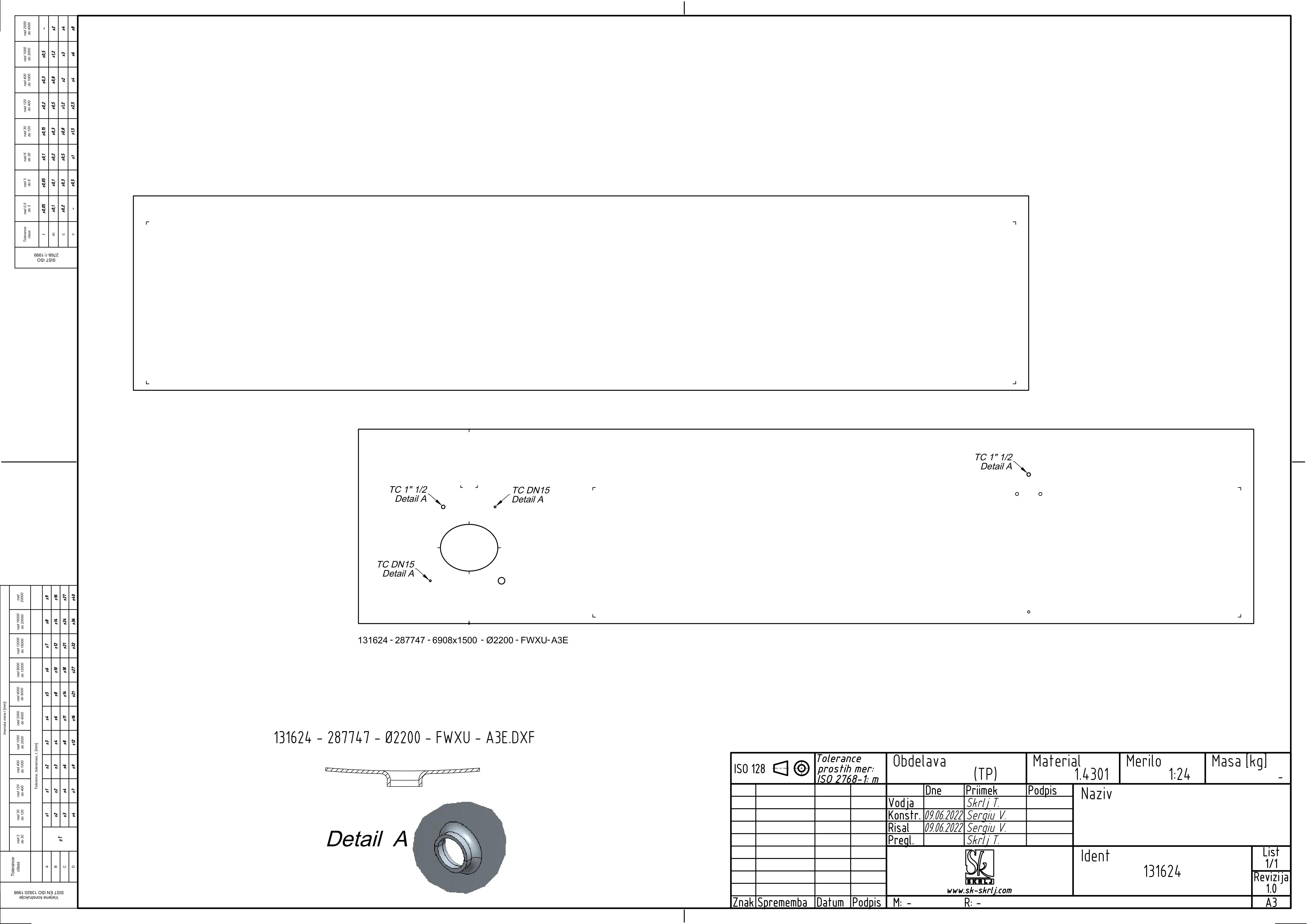 Fixed capacity white wine tank
