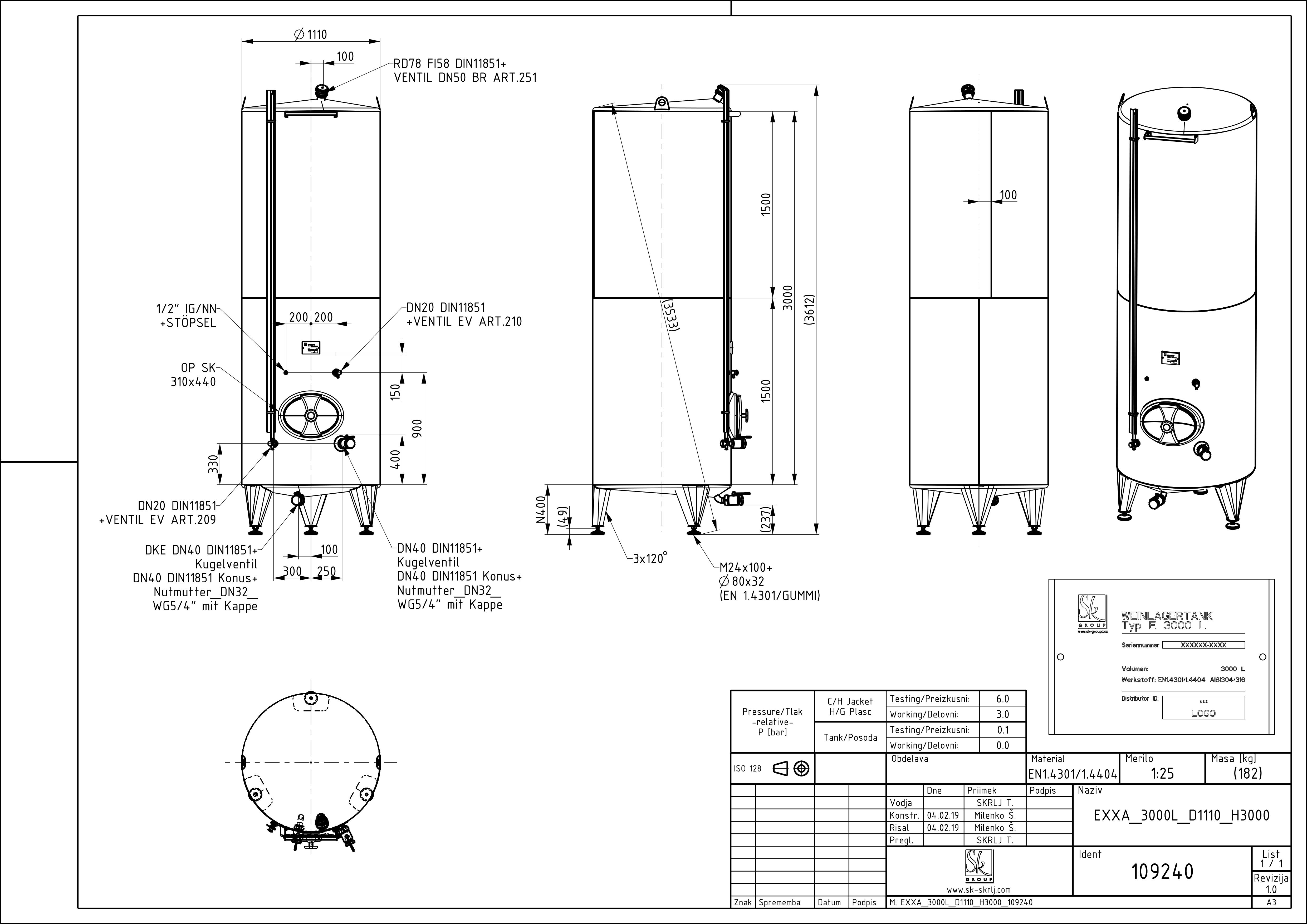 Classic storage tank