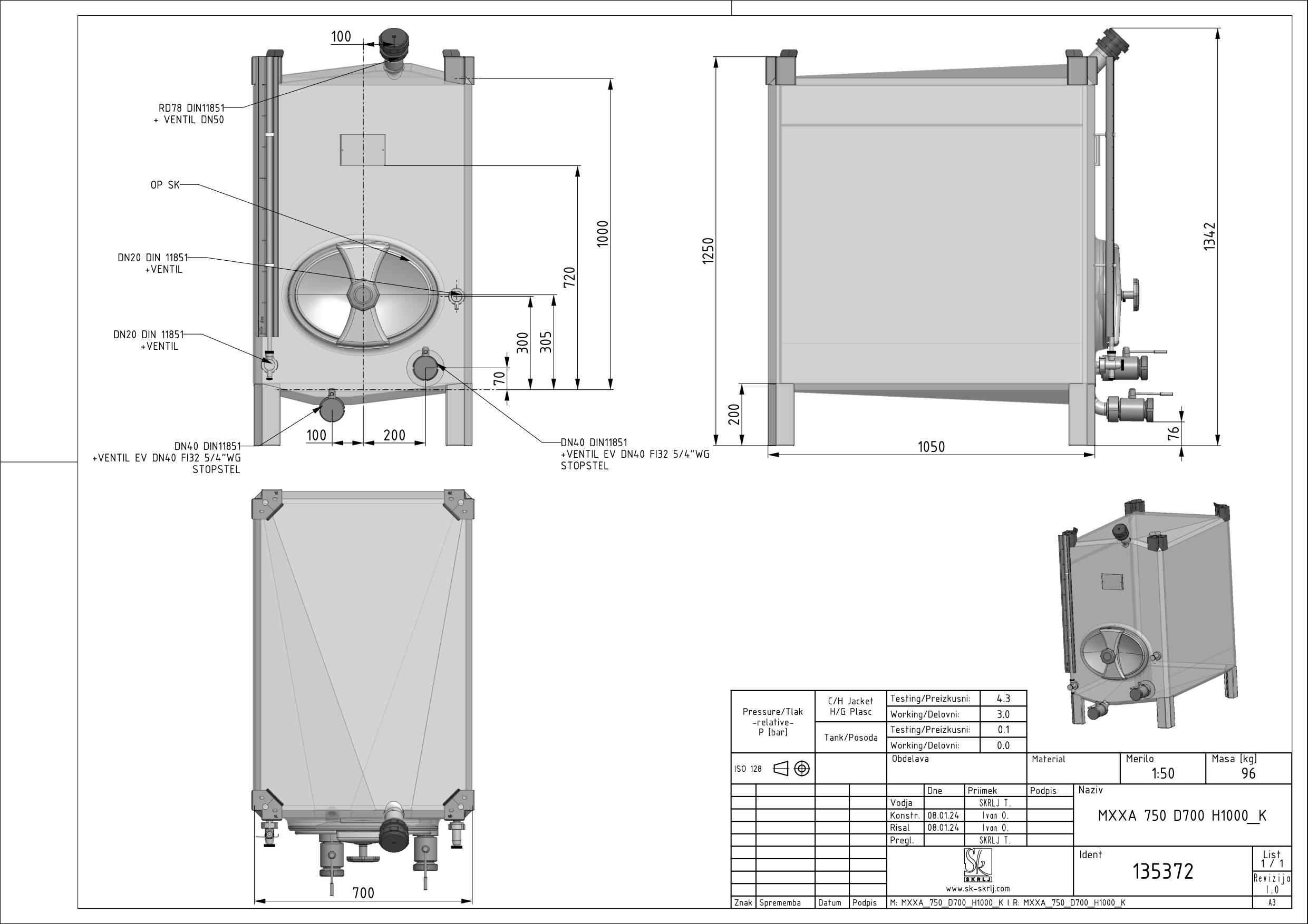 Small rectangular storage tank