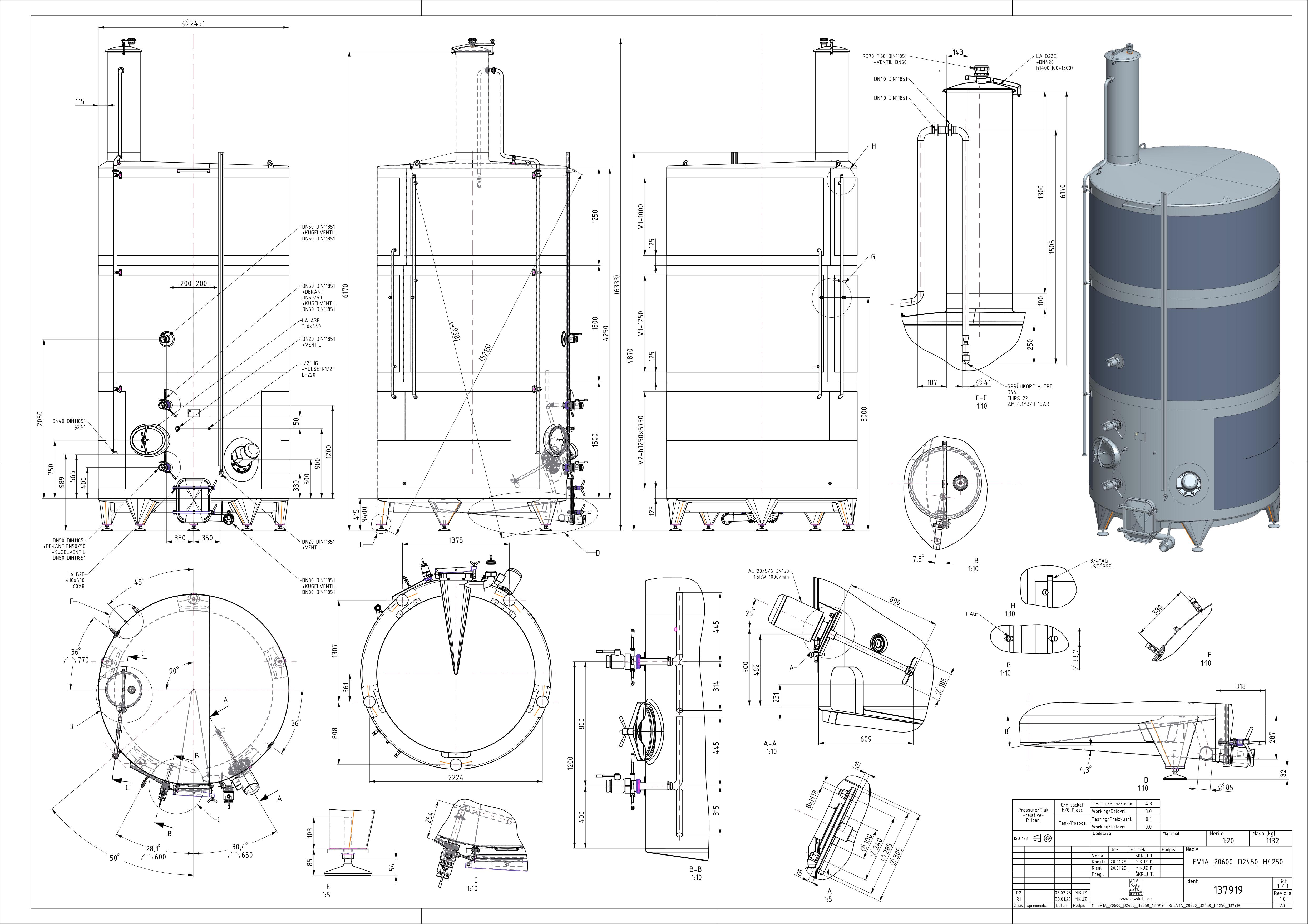 Classic storage tank with double jacket