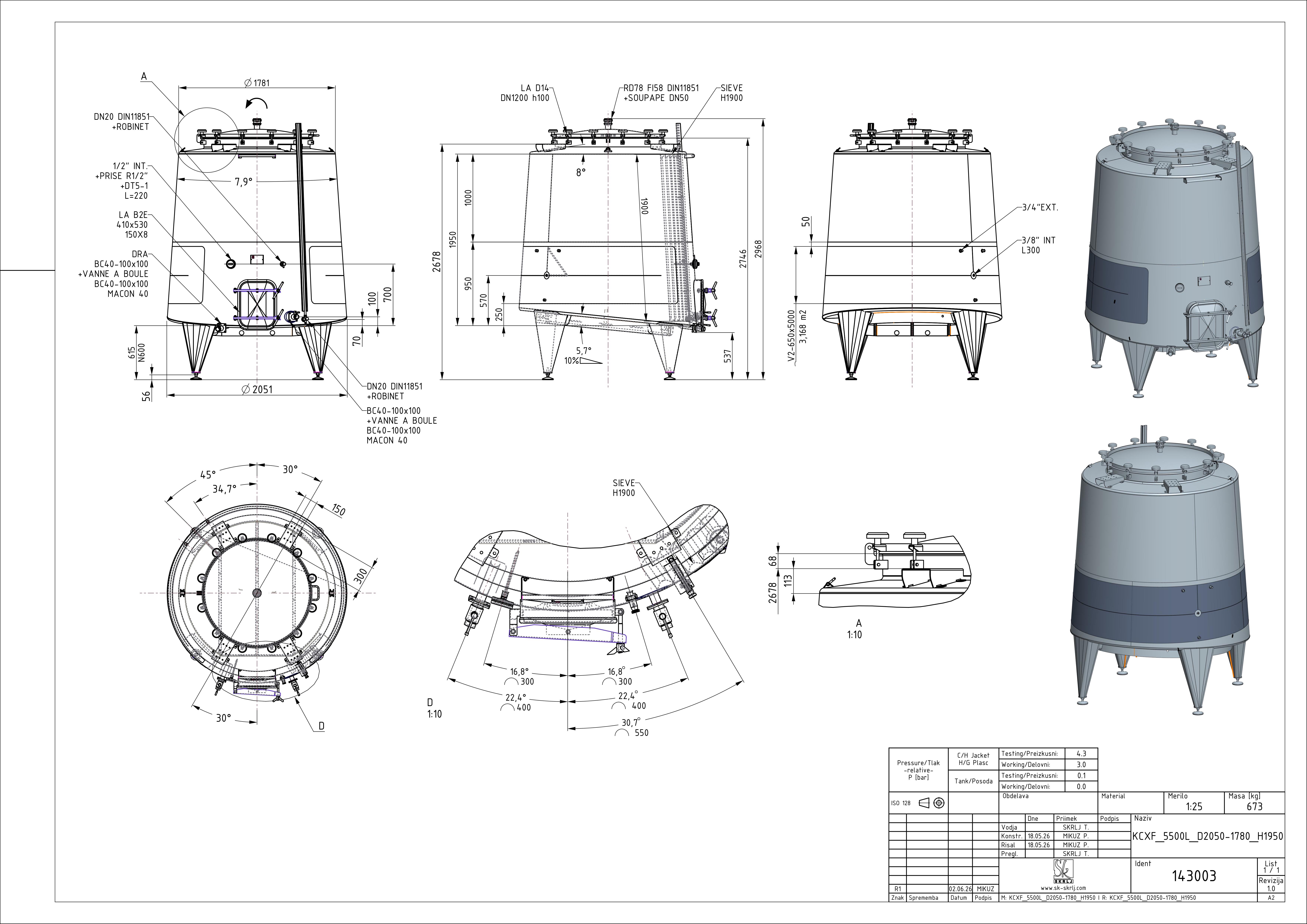 Cone-shaped fermenter KCX